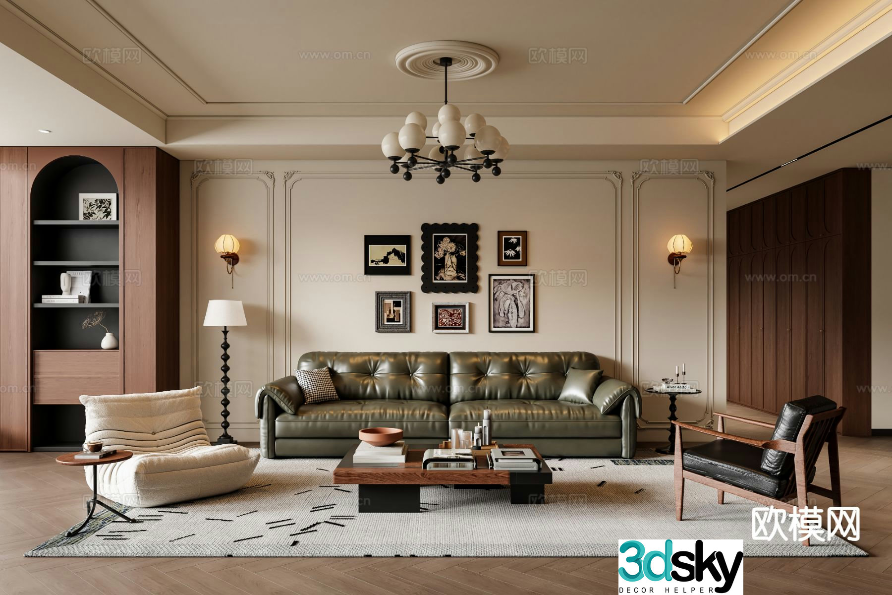 Medieval style living room 3D model