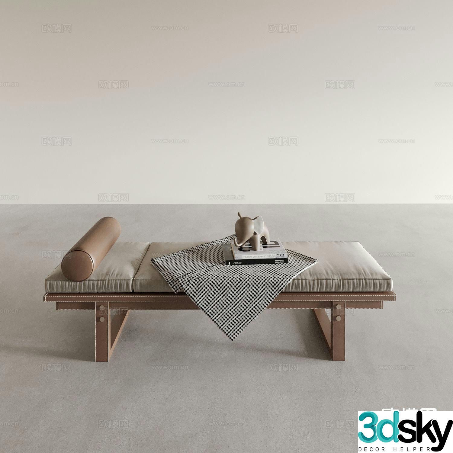 Modern footrest chaise longue sofa stool 3d model