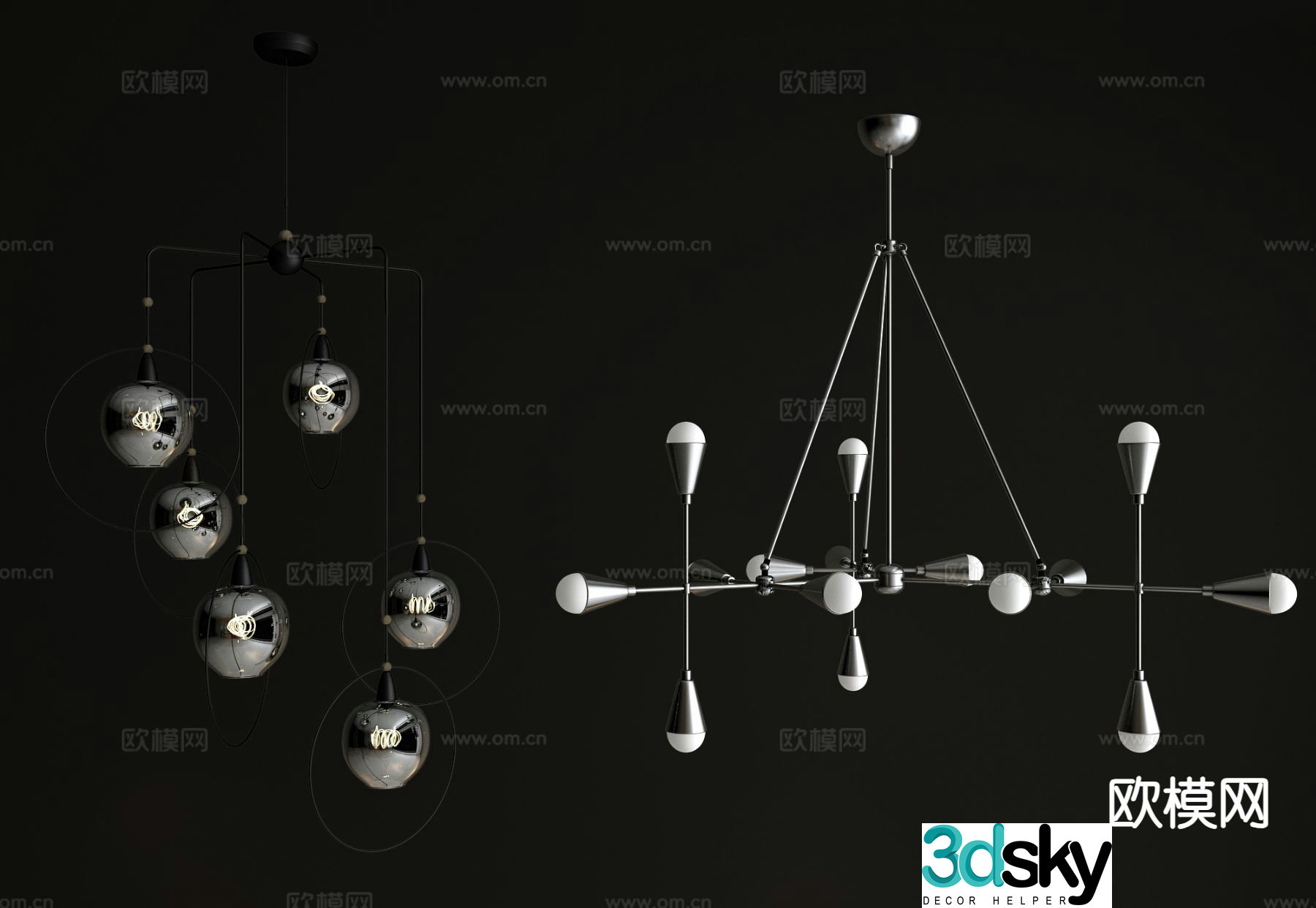 Creative chandelier art chandelier 3d model