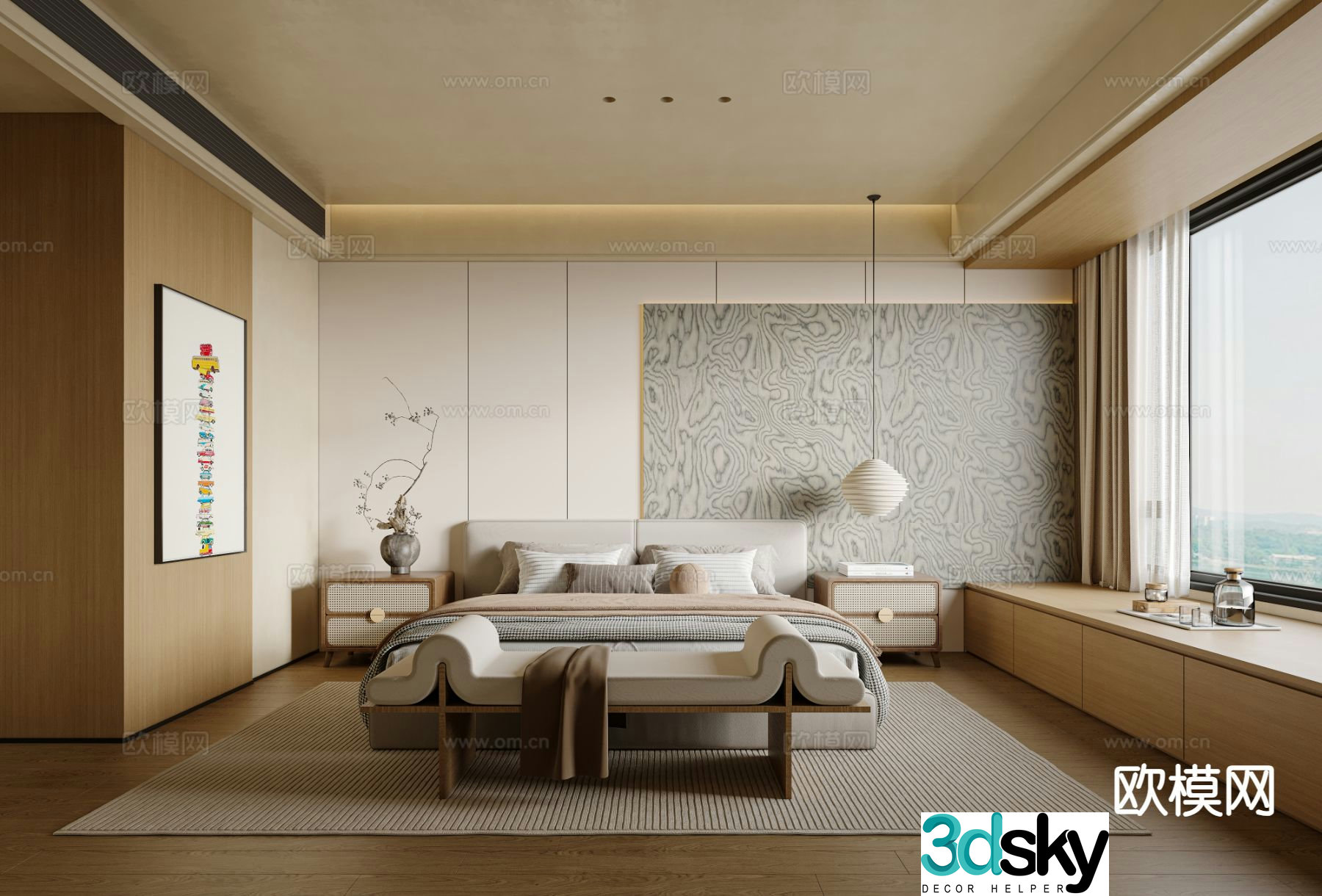 Medieval style bedroom master bedroom 3d model