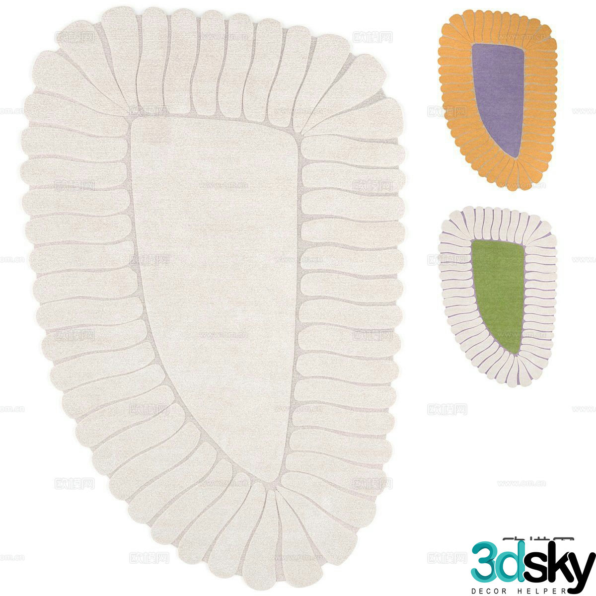 Special-shaped carpet Irregular carpet 3D model