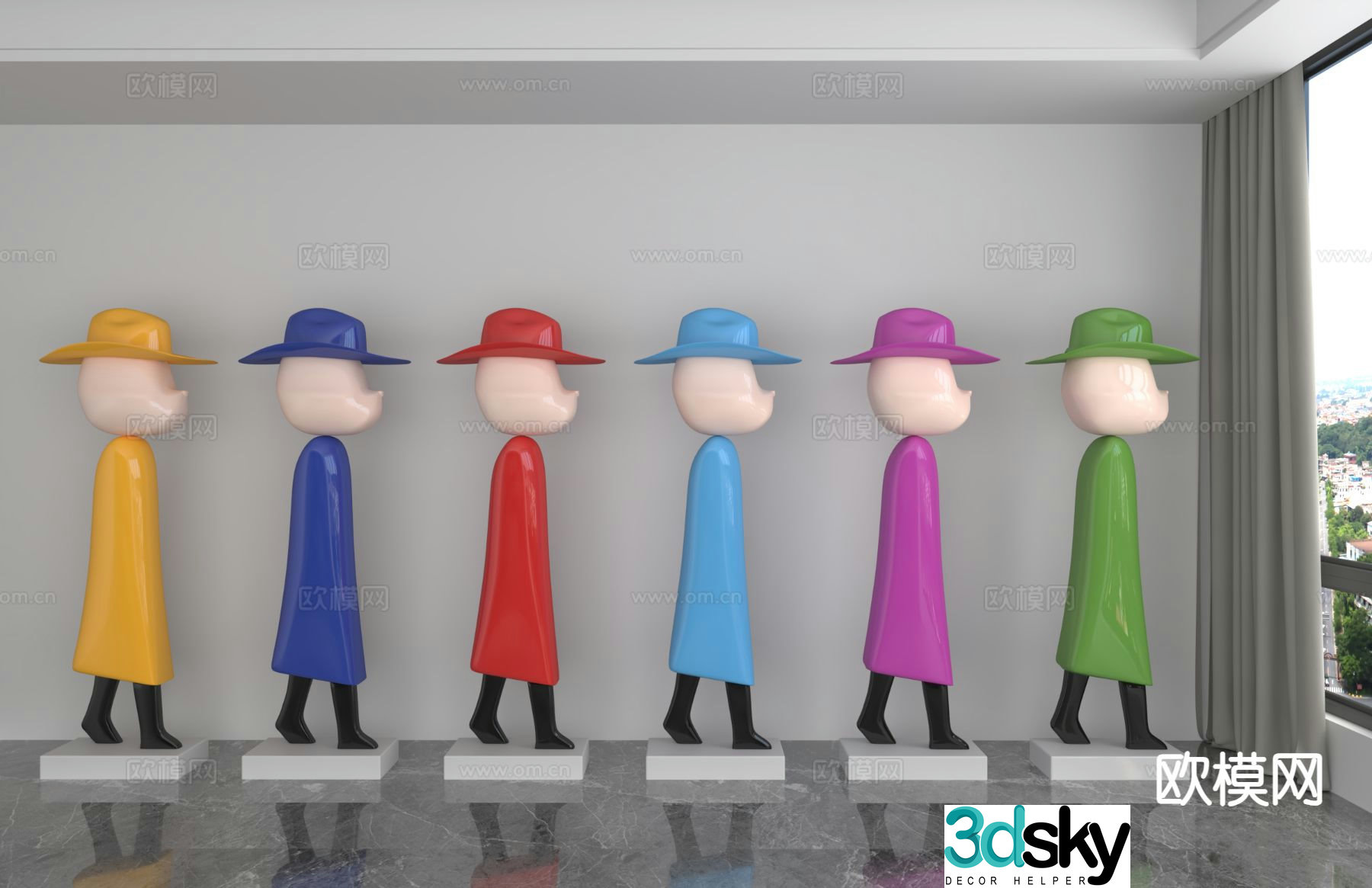 Modern trendy ornaments 3D model