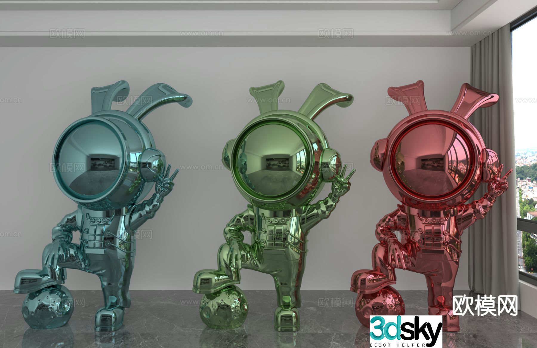 Astronaut Rabbit Trendy Toys Dolls Doll Ornaments 3D Model