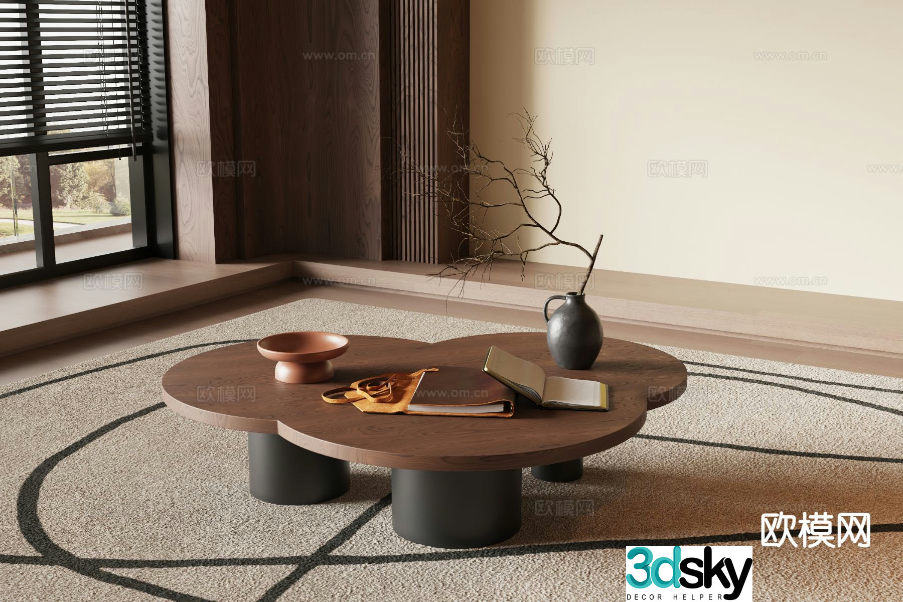 Medieval style coffee table 3D model