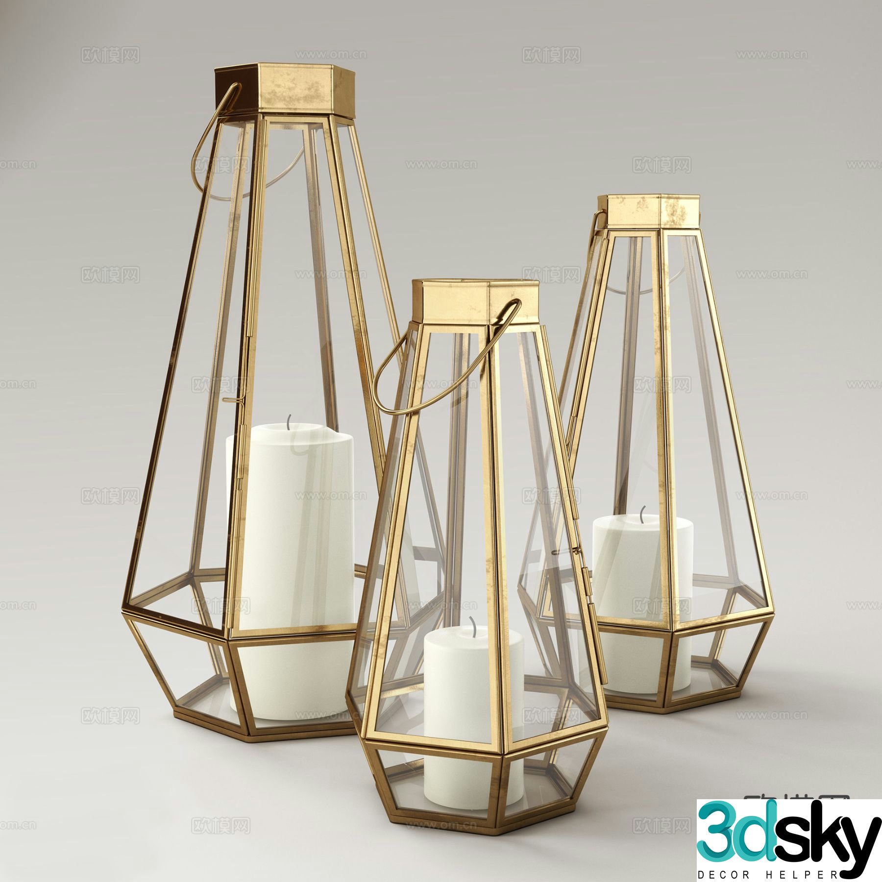 Light luxury candlestick lamp 3d model