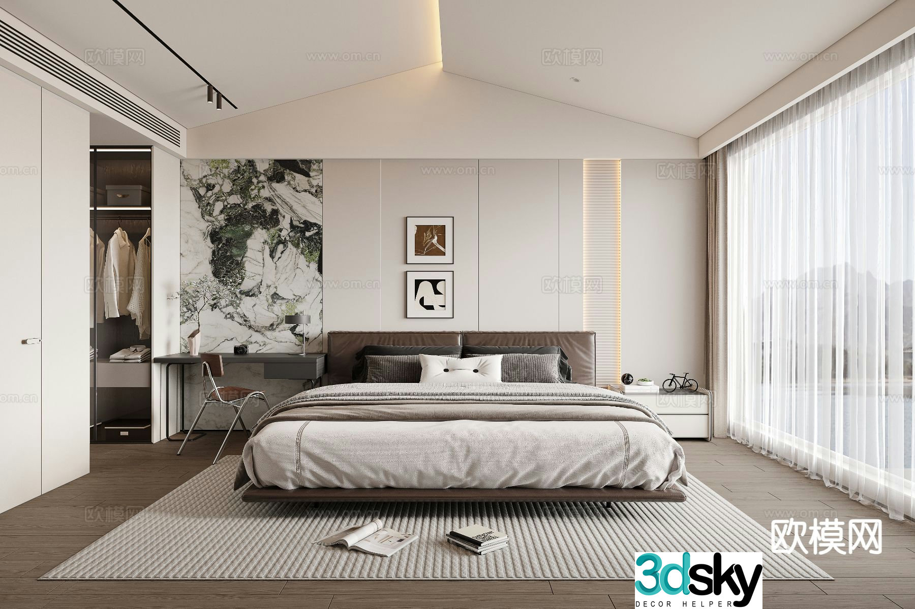 Modern bedroom master bedroom 3d model