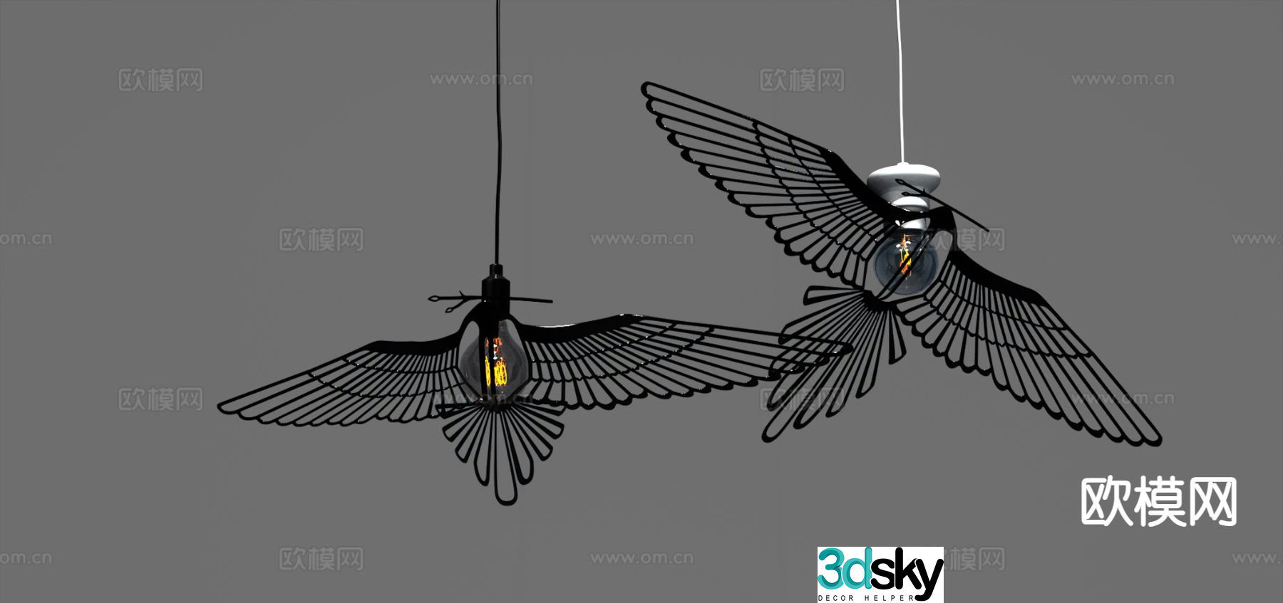 New Chinese style chandelier Acacia chandelier 3d model