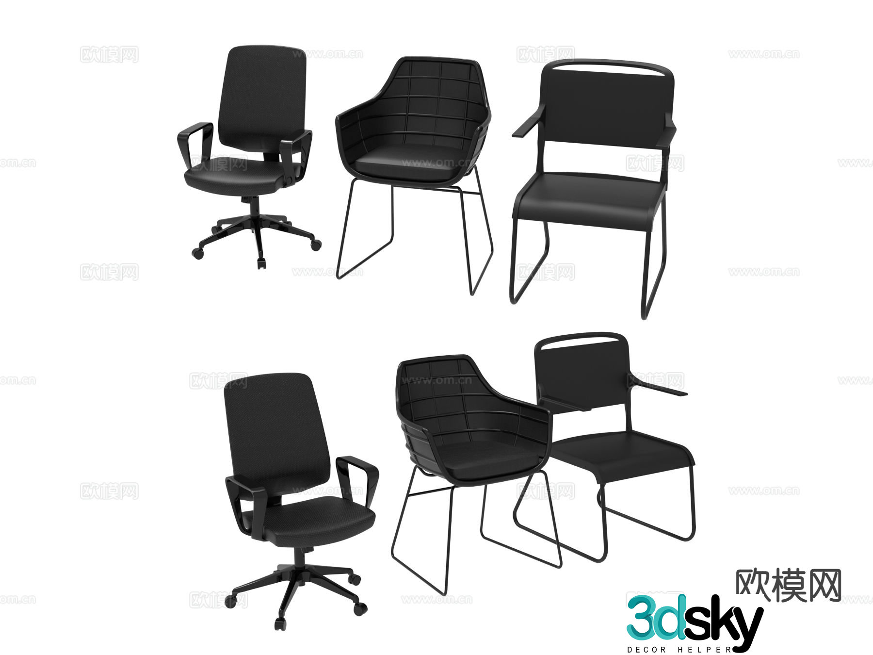 Office chair shift chair staff chair 3d model