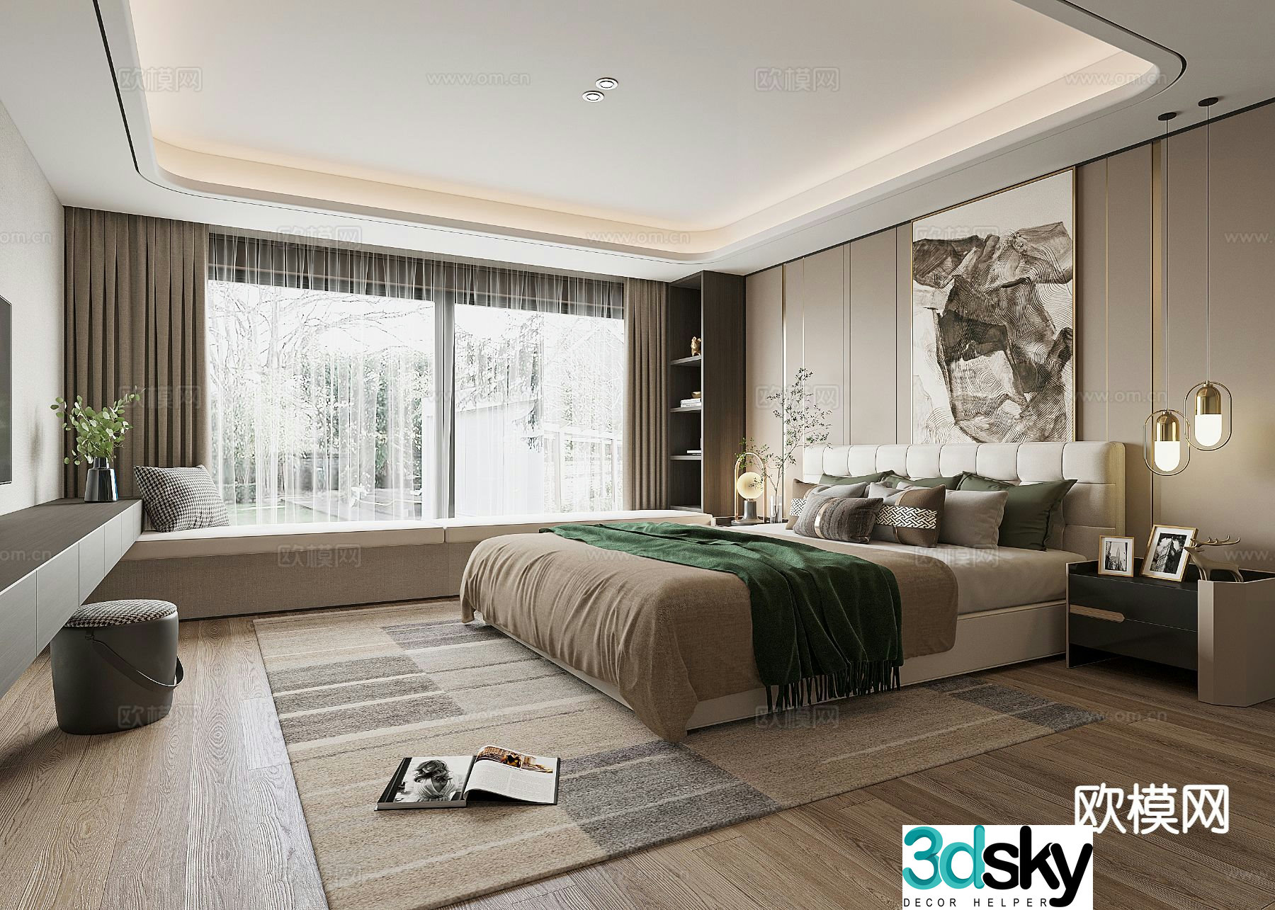 Modern bedroom master bedroom 3d model