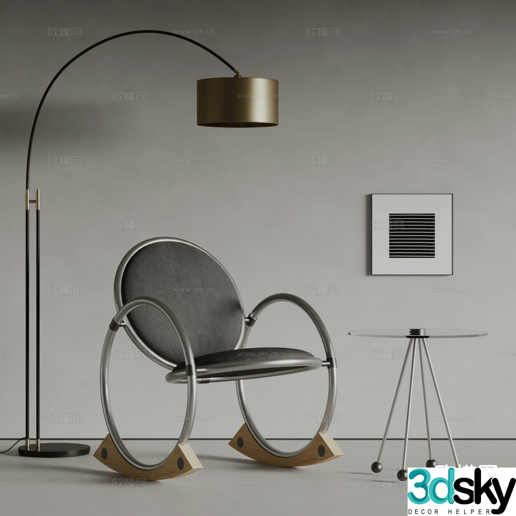 BARRY rocking chair leisure chair 3d model