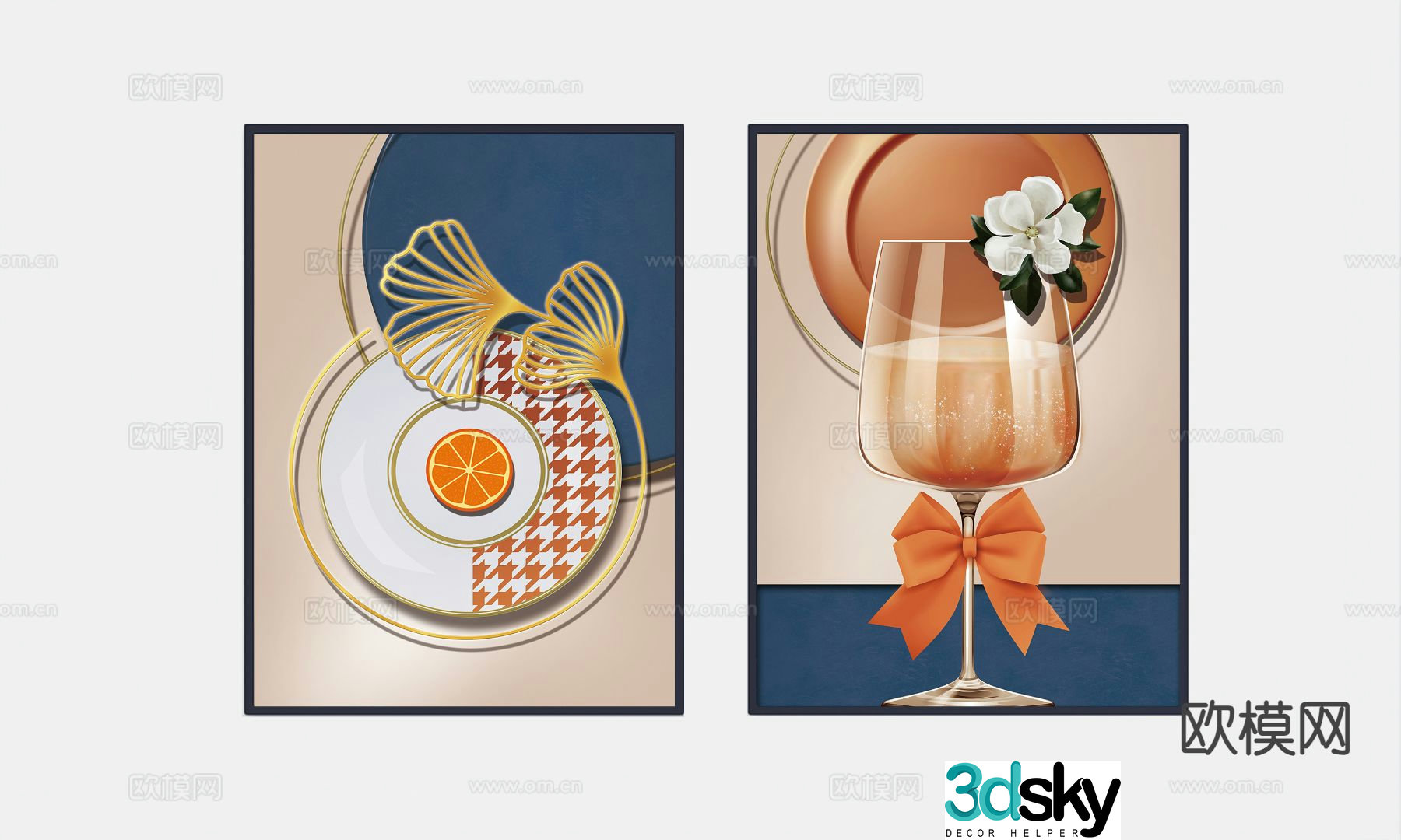Decorative painting art painting hanging painting 3d model