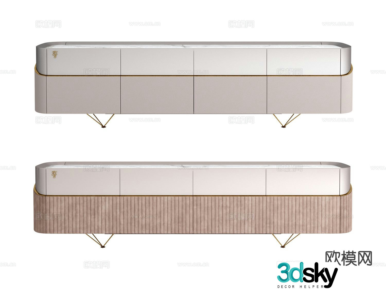 visionnaire light luxury TV cabinet 3D model