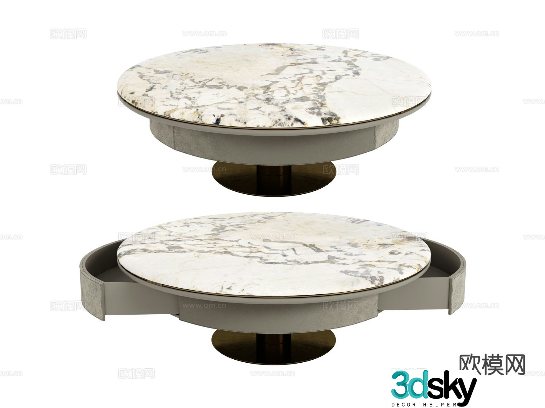 visionnaire italian round coffee table 3d model