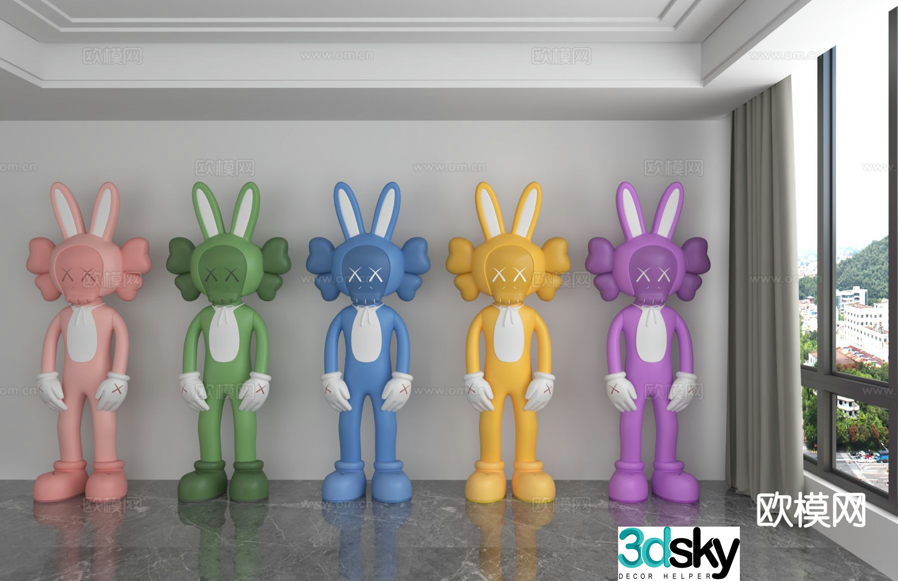 Modern trendy ornaments 3D model