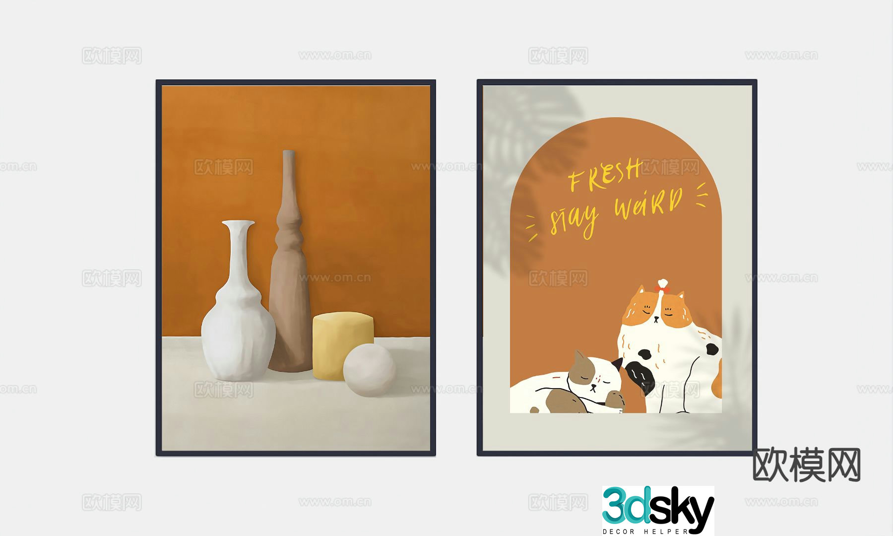 Decorative painting art painting hanging painting 3d model