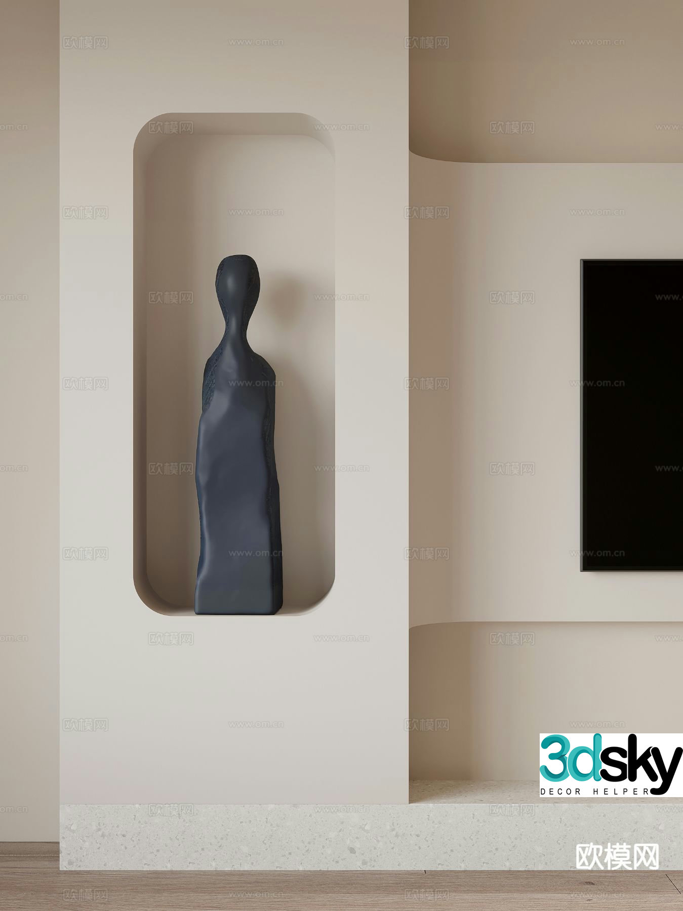 Wabi-sabi style abstract sculpture ornaments 3D model
