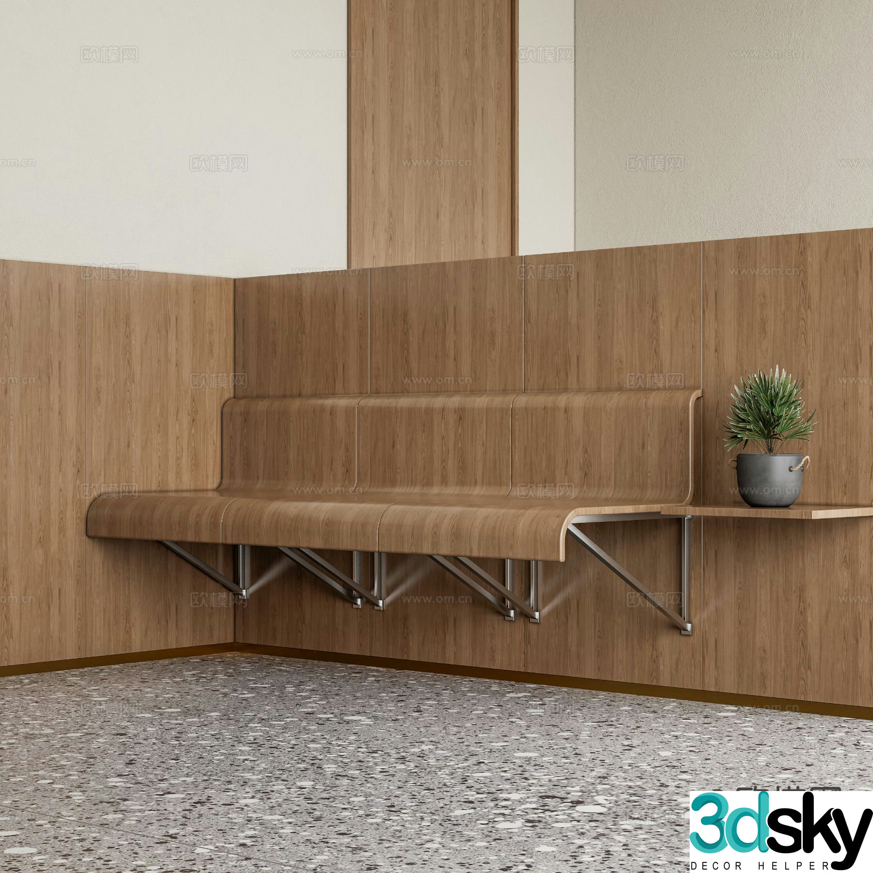 Modern public chair 3d model