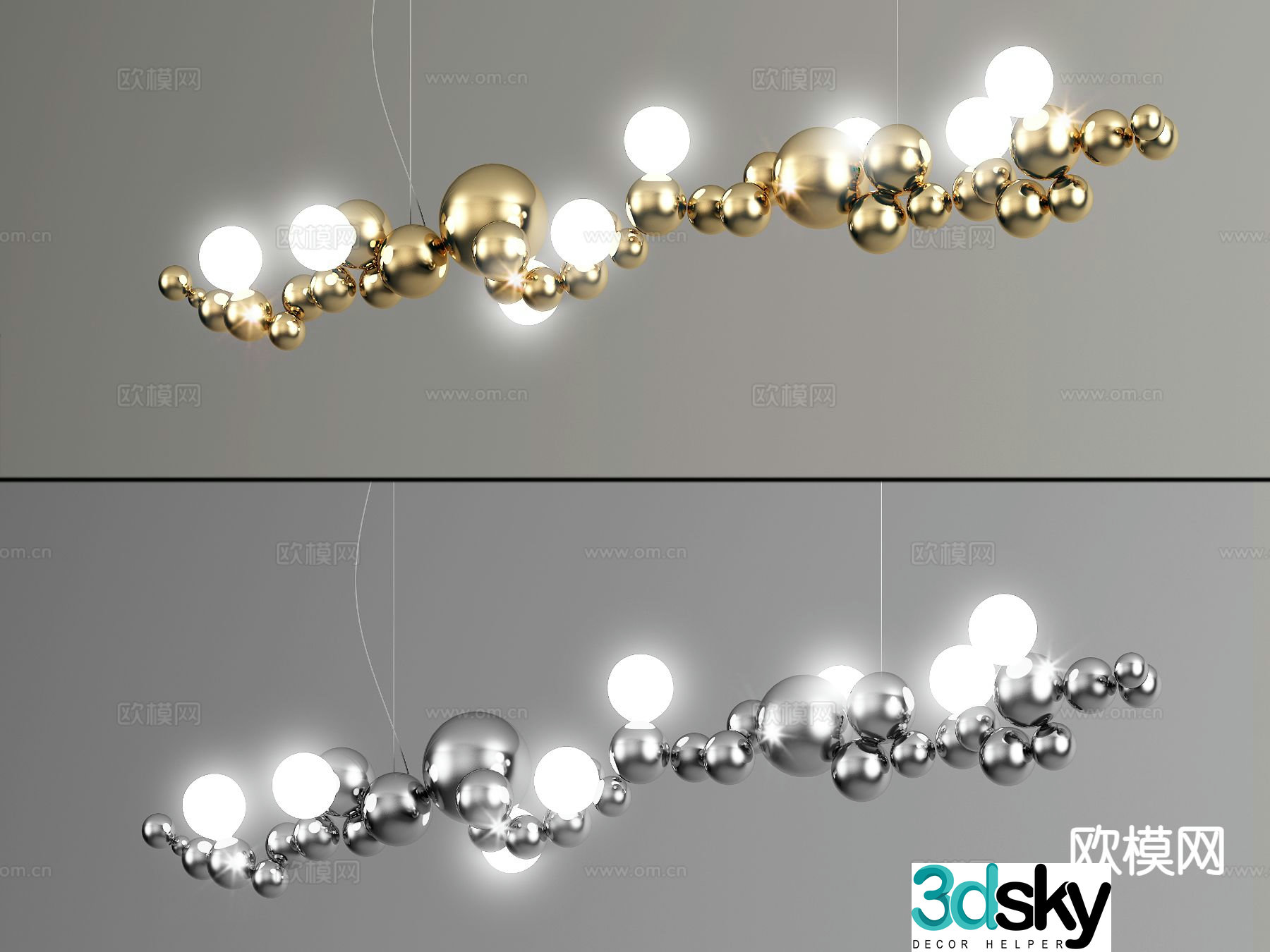 Light luxury chandelier living room chandelier 3d model