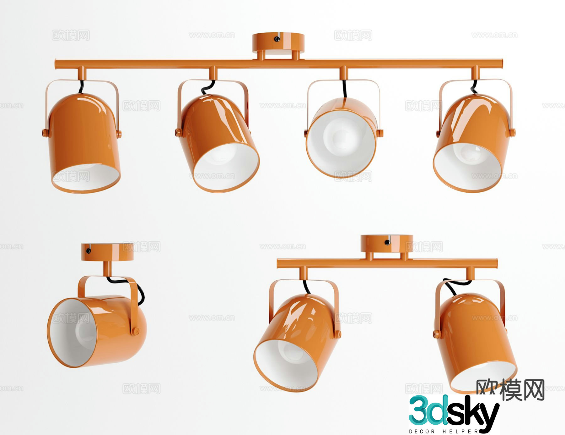 Modern track spotlight 3d model