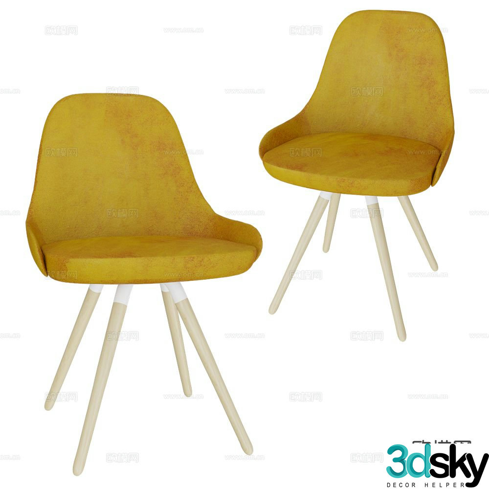 CANCIO Nordic chair dining chair 3d model