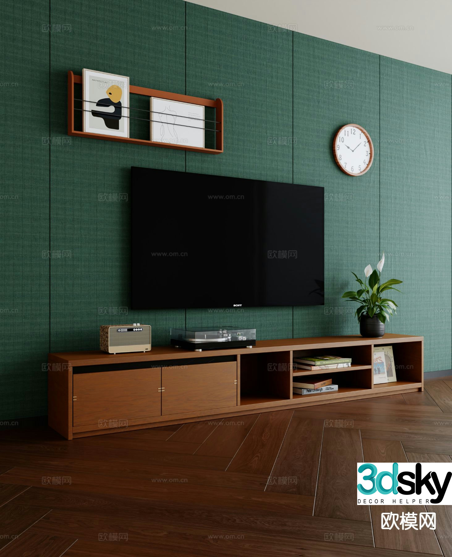 Medieval style TV cabinet 3D model