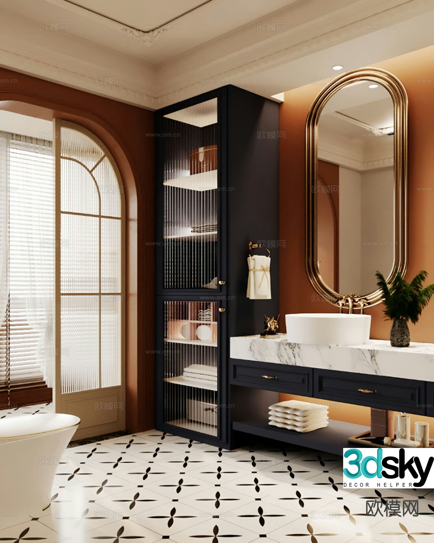 French bathroom bathroom 3d model