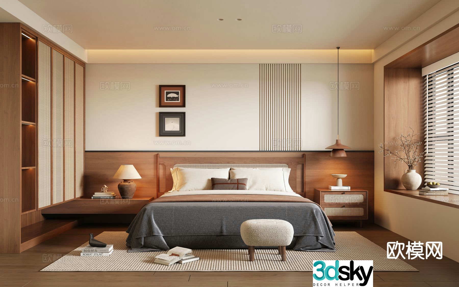 Wabi Sabi bedroom master bedroom 3d model