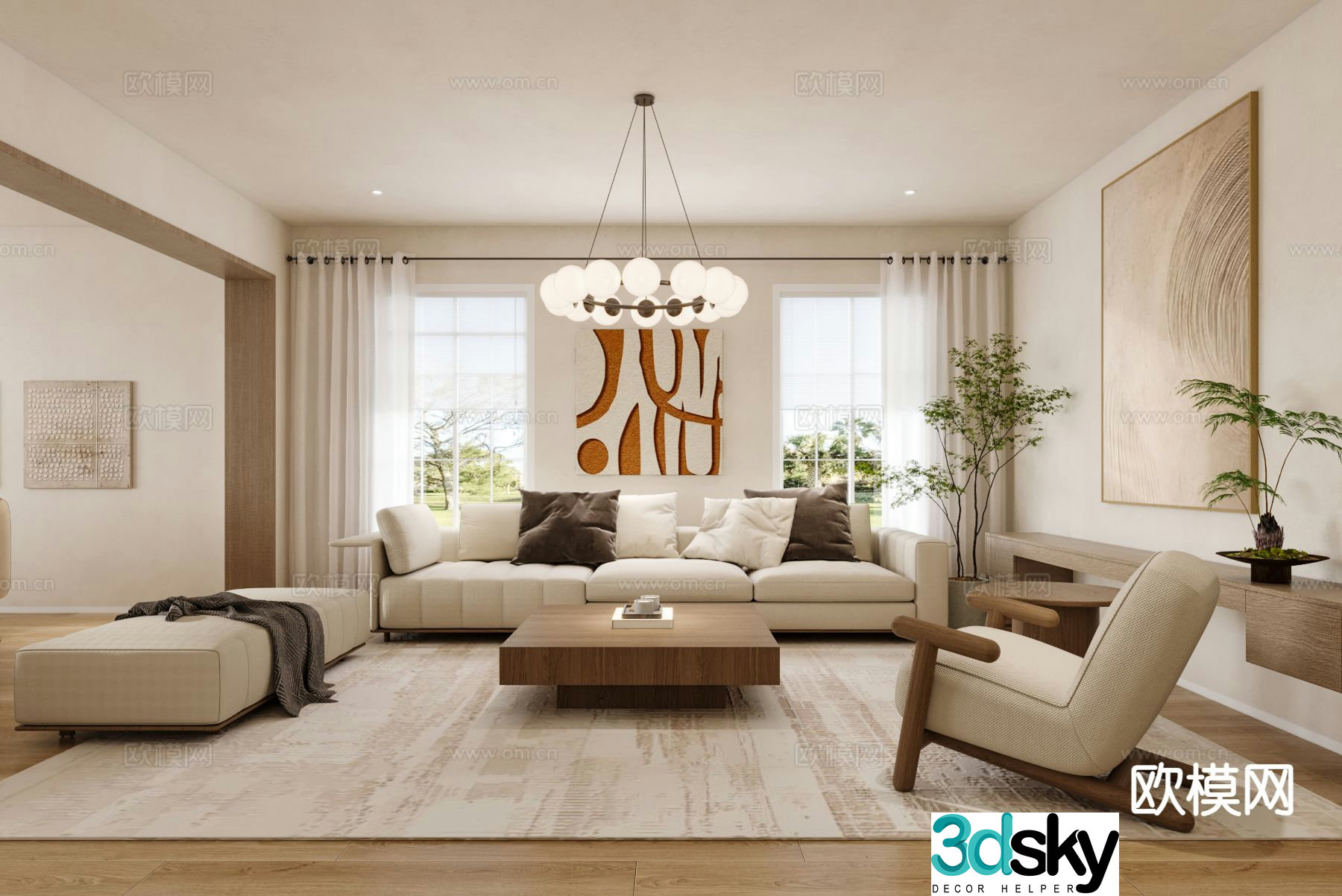 Modern living room 3d model