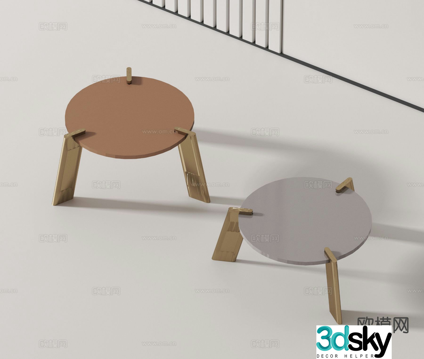 Round coffee table 3d model