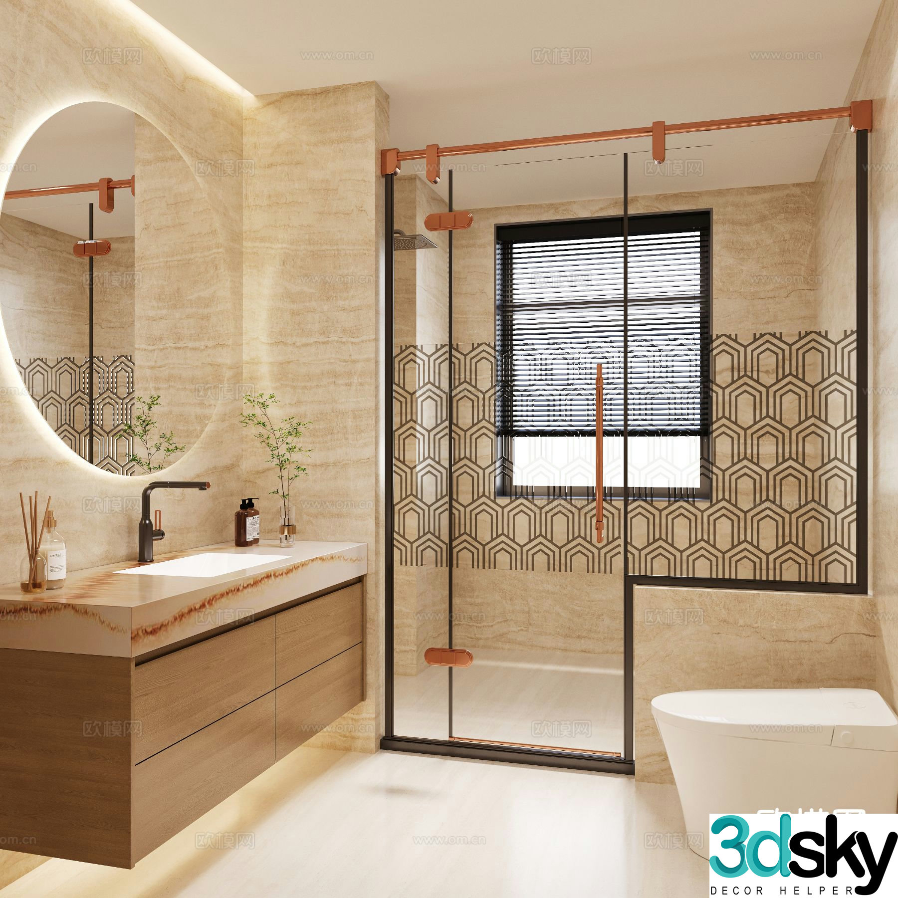 wabi-sabi bathroom bathroom 3d model