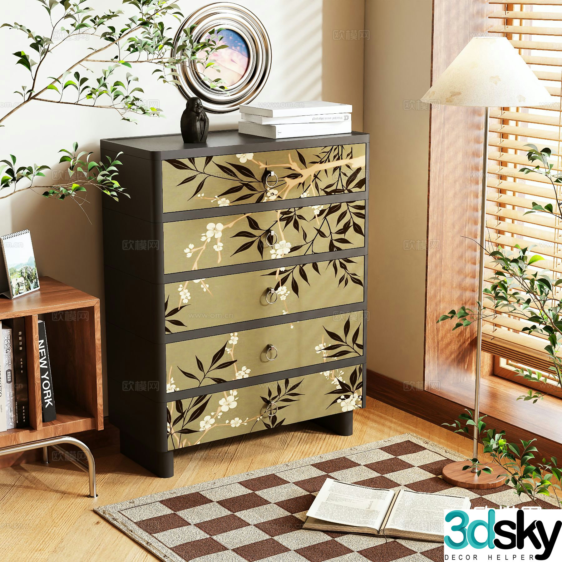 Medieval style chest of drawers 3D model