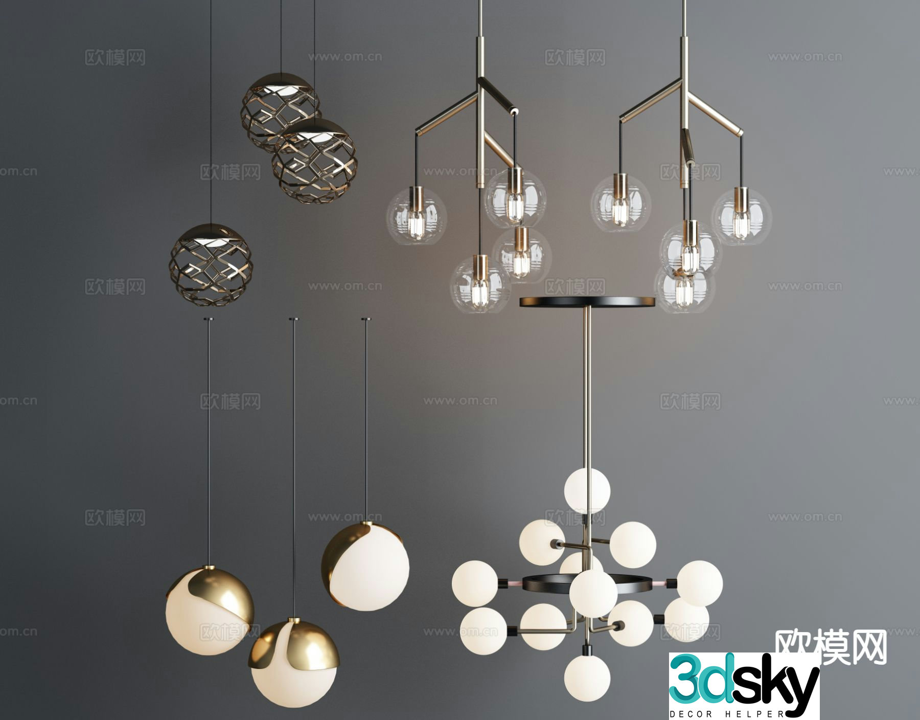 Nordic chandelier art chandelier 3d model