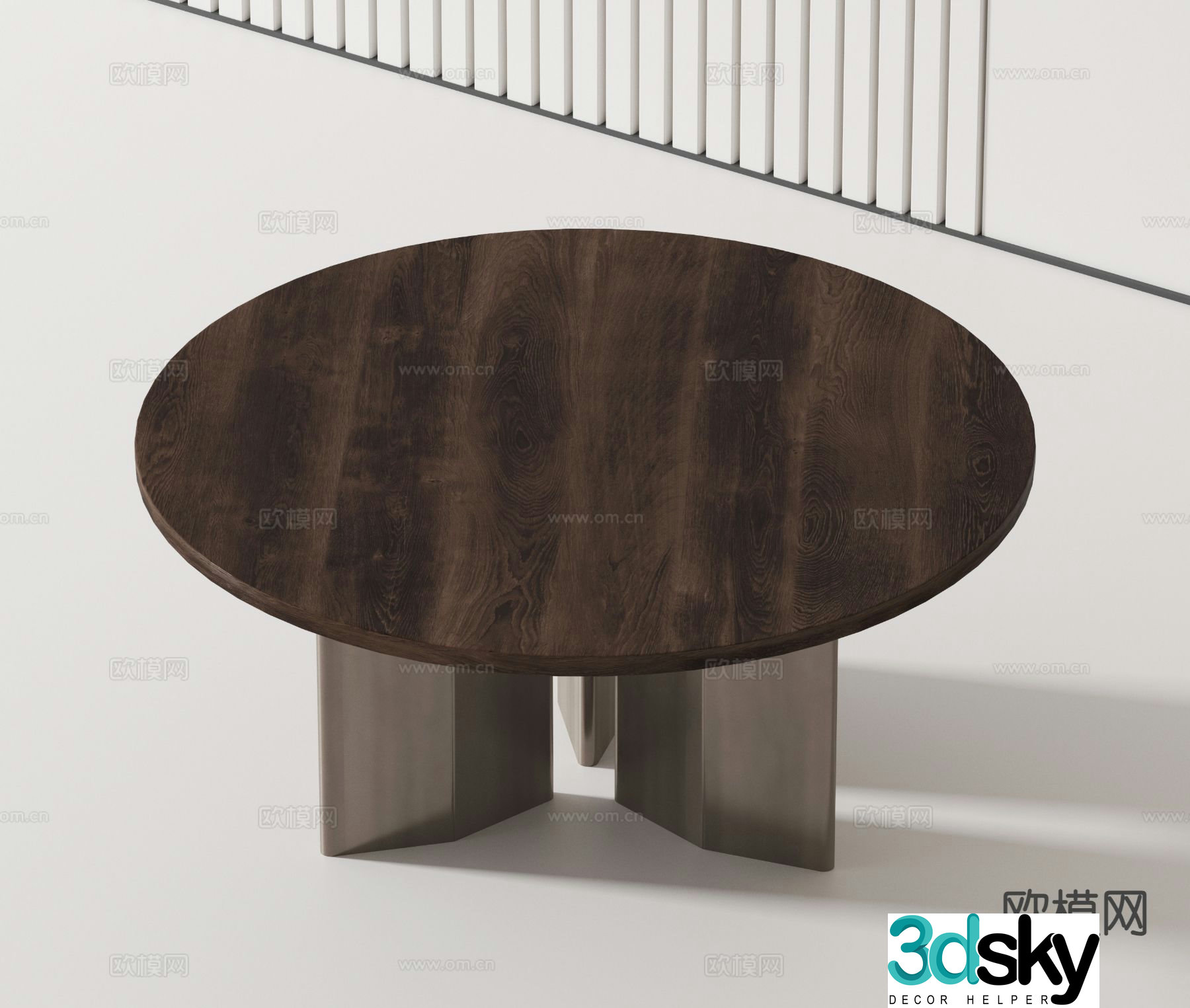 Minimalist dining table round dining table 3d model