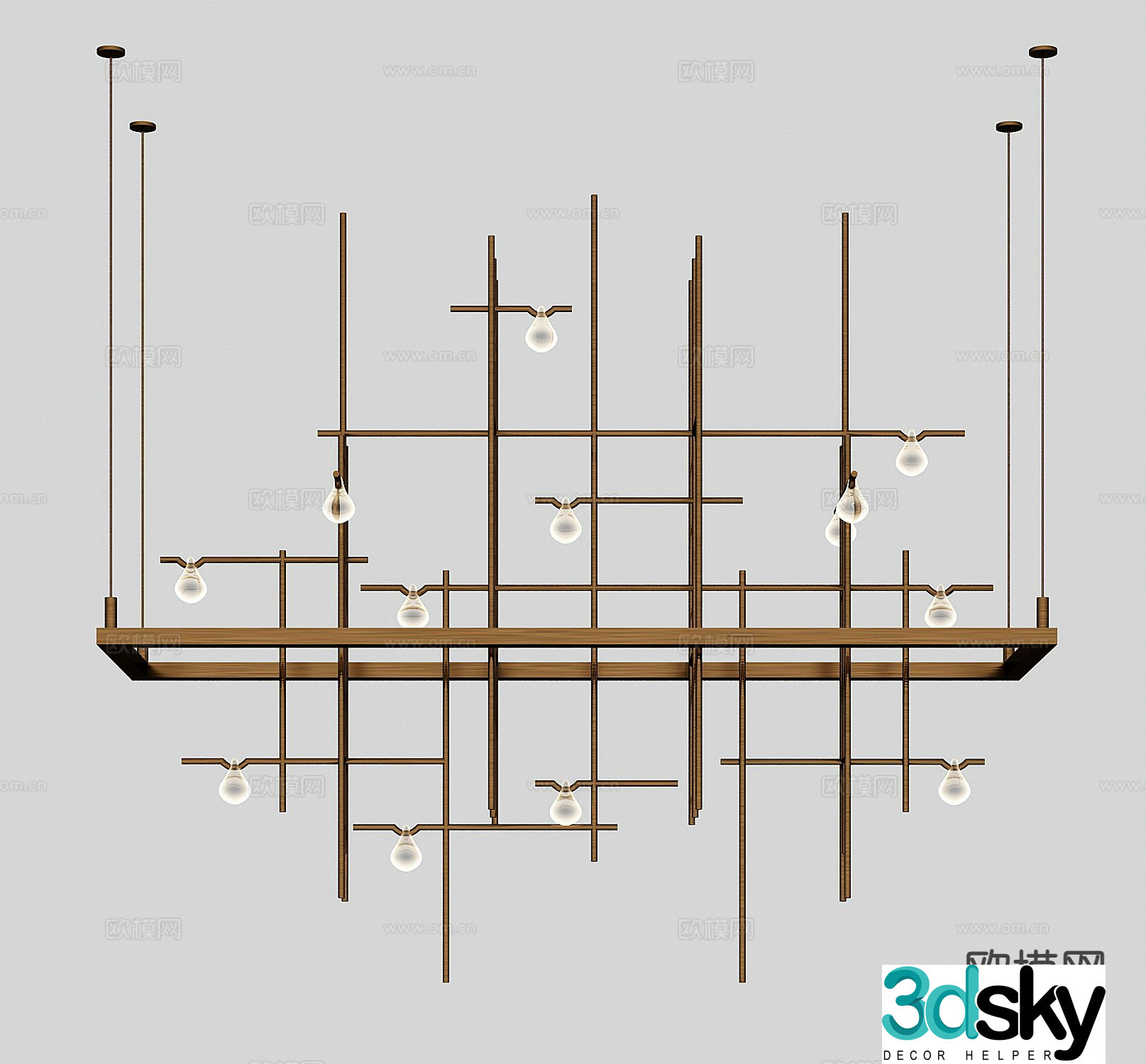 Creative chandelier matrix chandelier 3d model