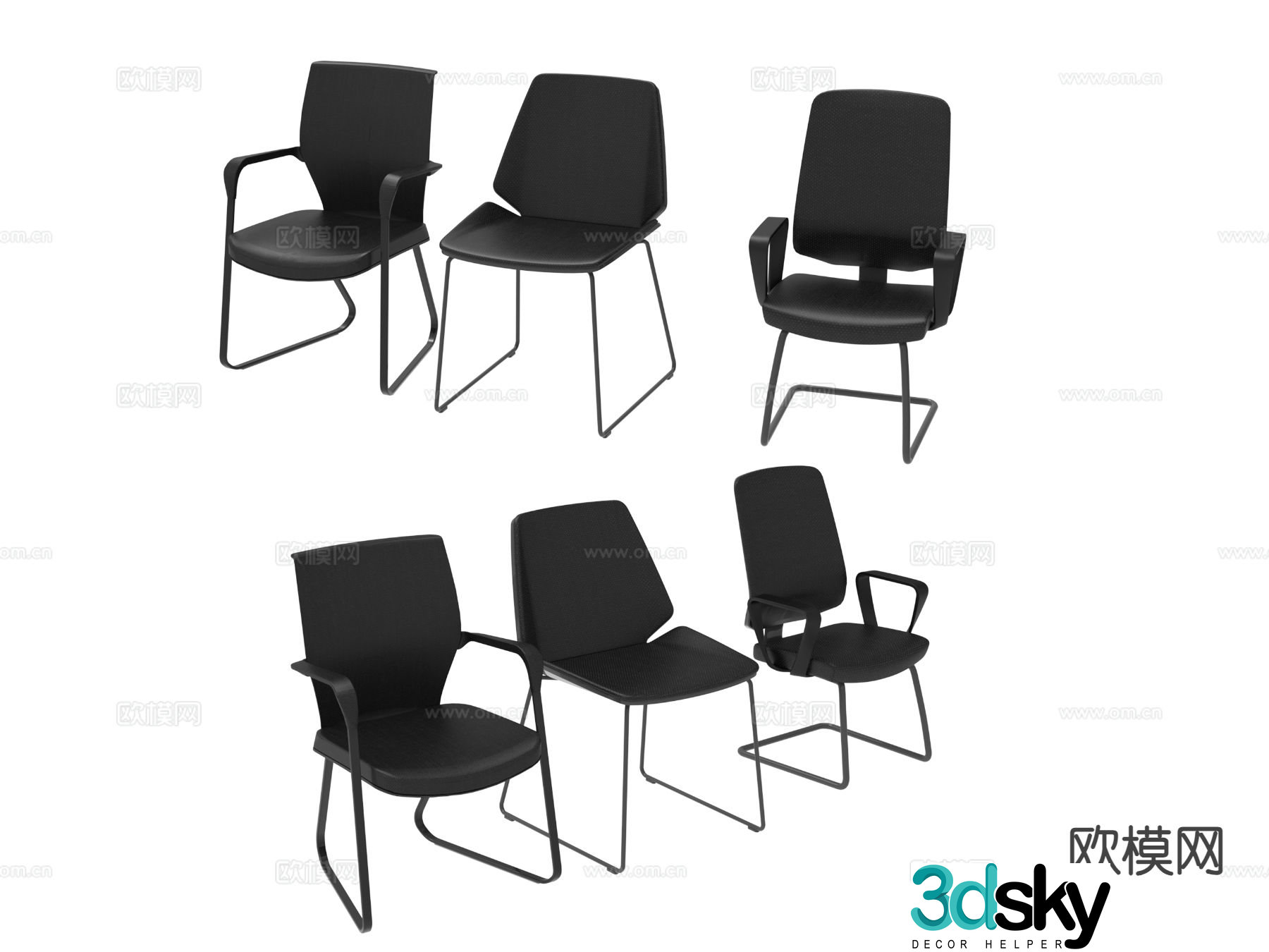 Office chair shift chair staff chair 3d model
