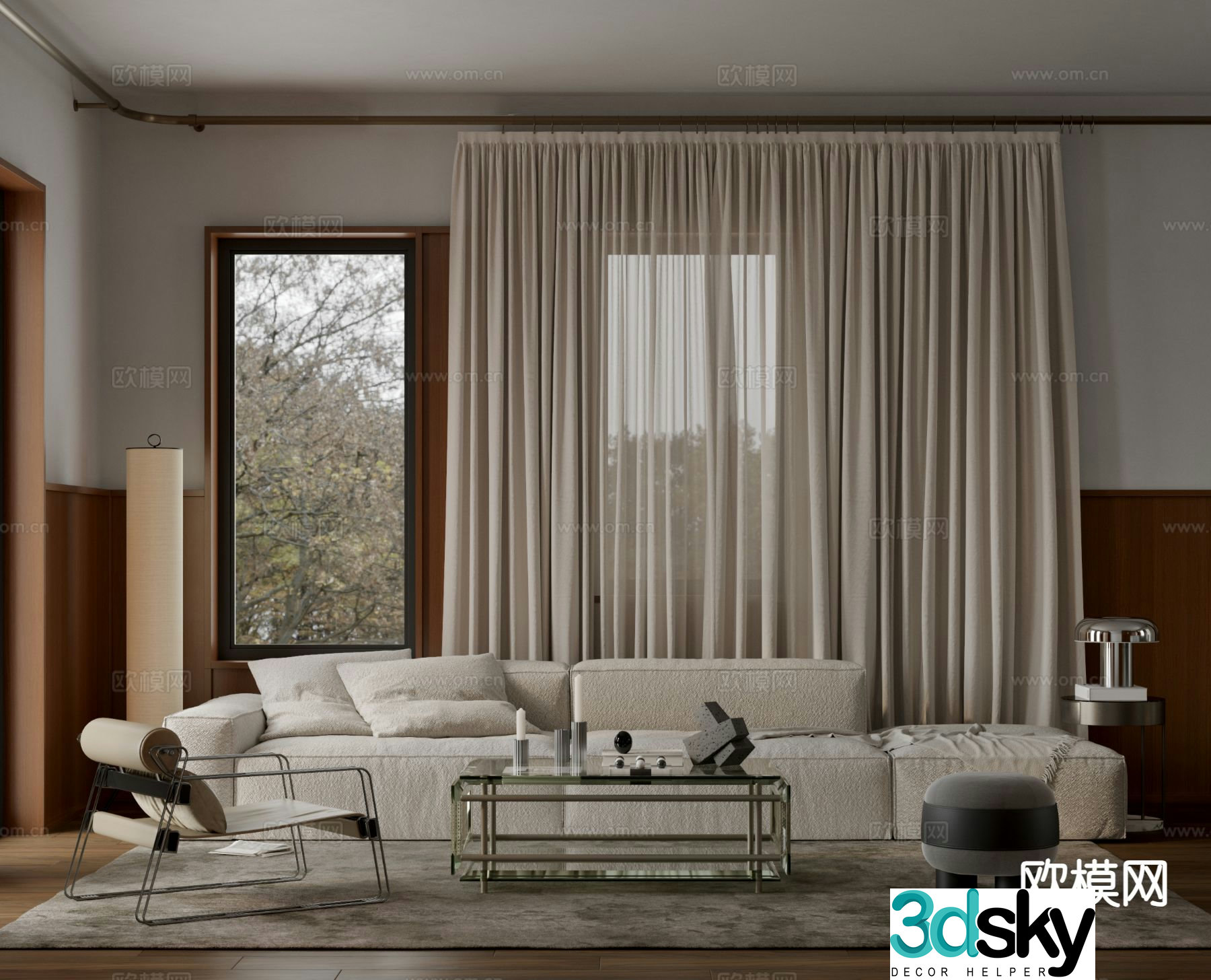 Italian sectional sofa 3d model
