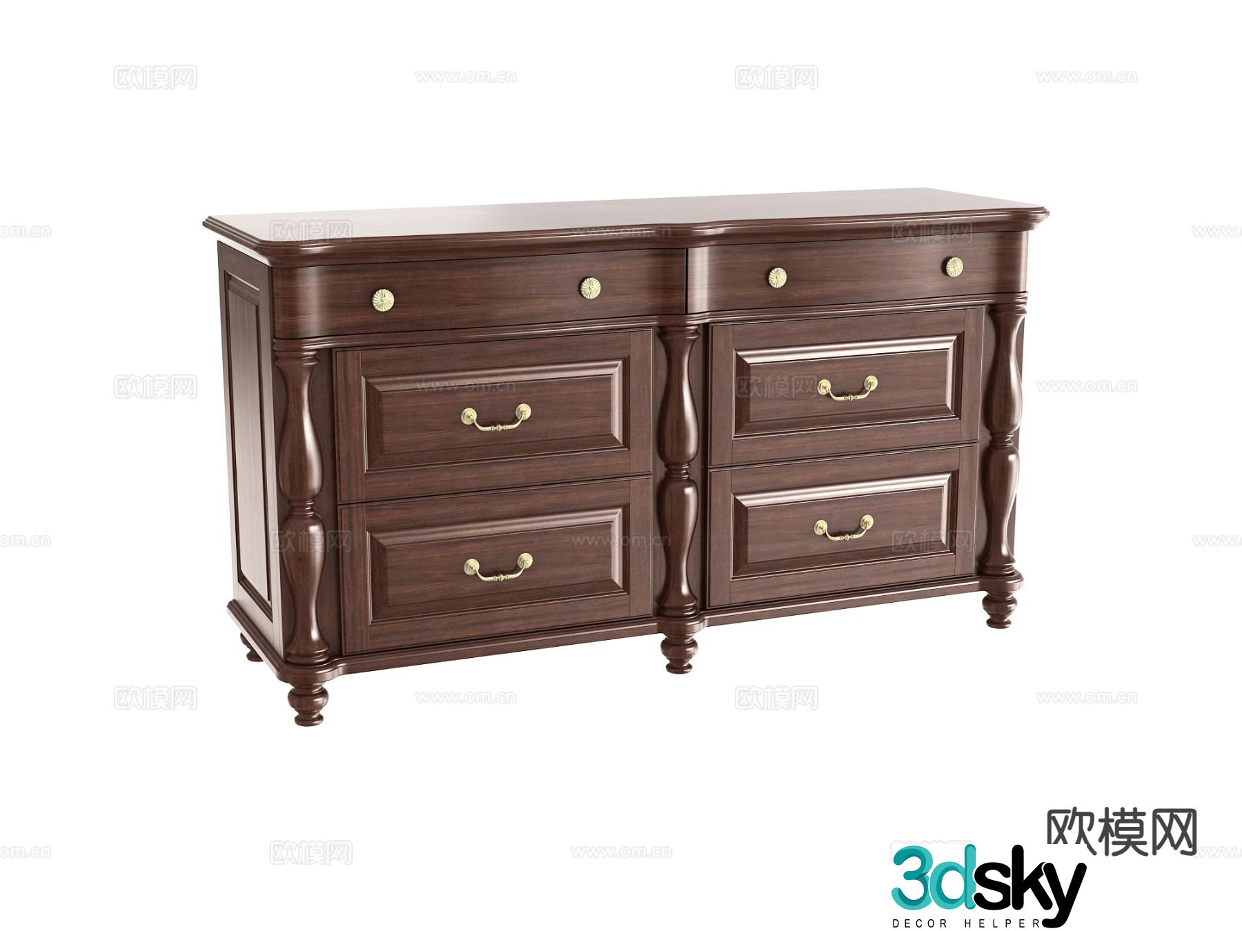 American chest of drawers 3D model