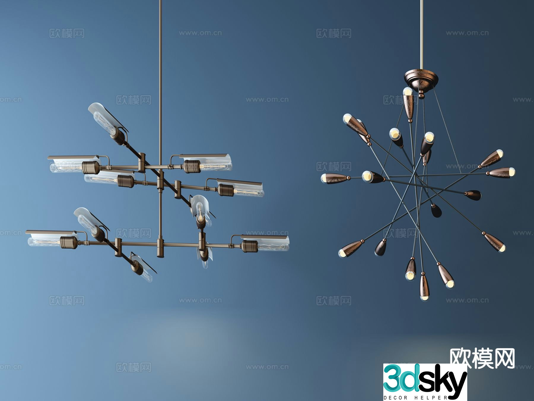 Light luxury chandelier art chandelier 3d model
