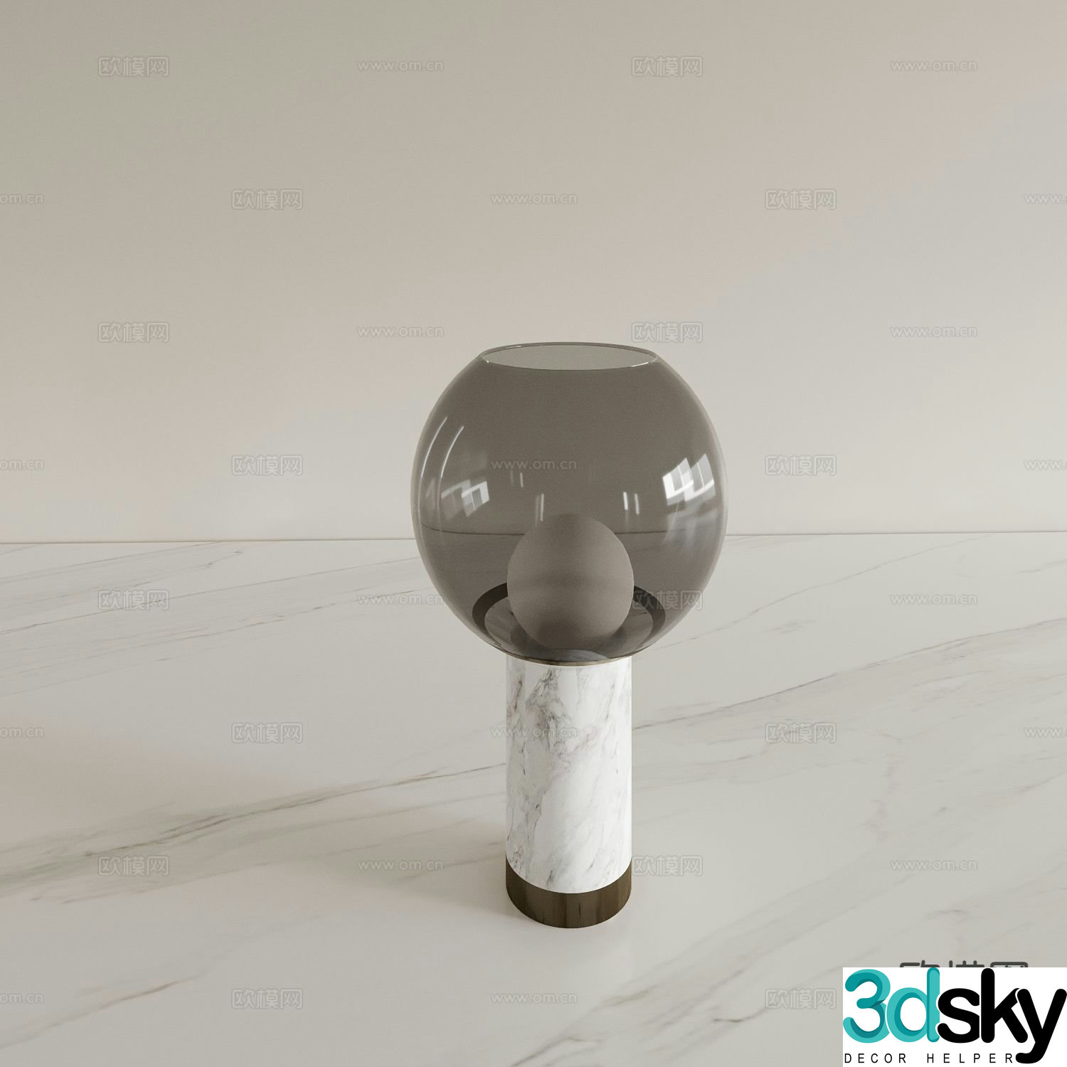 Glass table lamp bedside lamp 3d model
