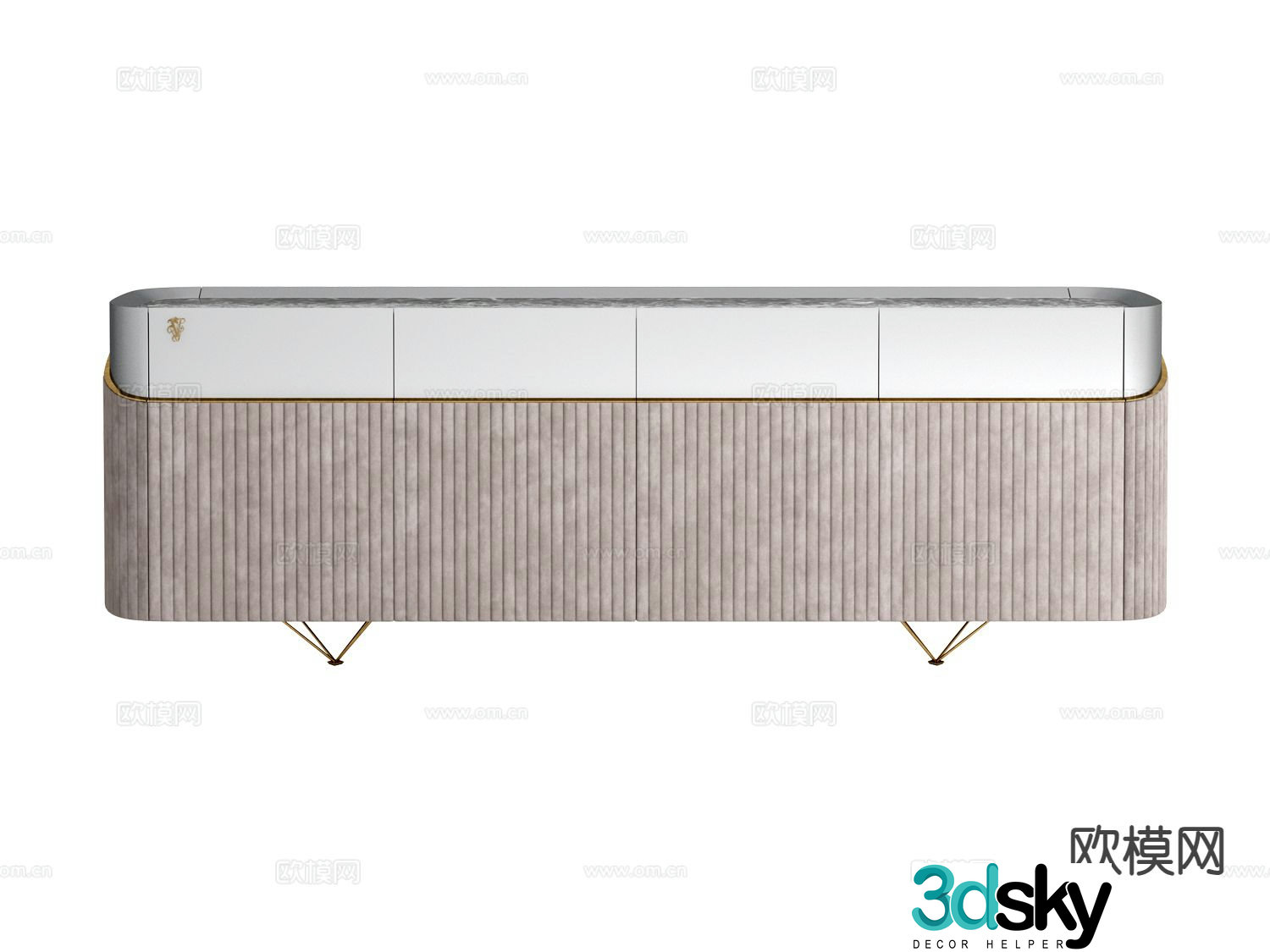 visionnaire Italian light luxury sideboard 3D model