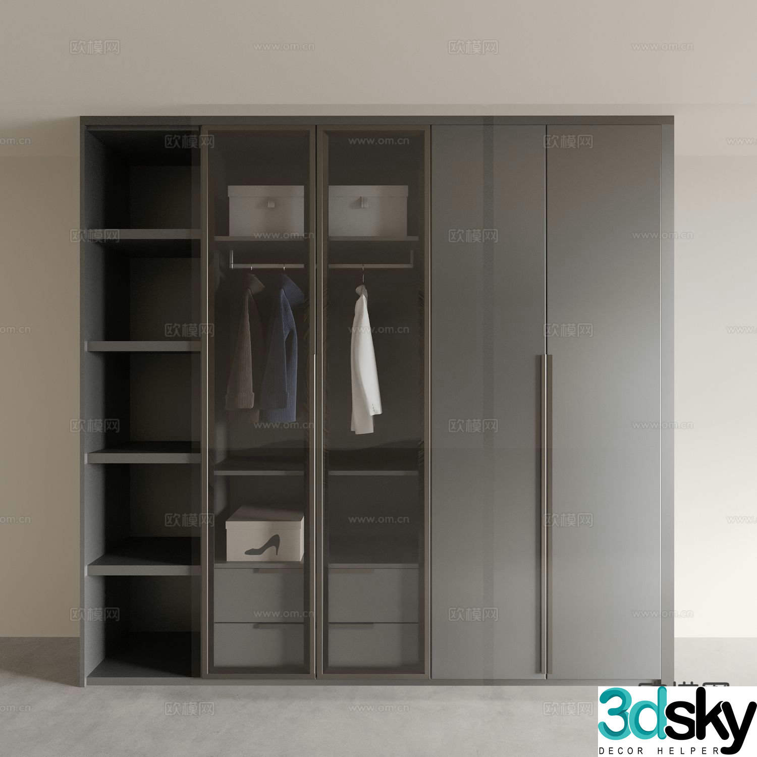 modern wardrobe wardrobe 3d model