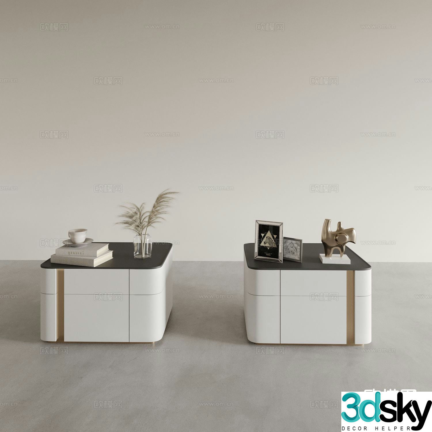 Bedside table standing cabinet cabinet low cabinet 3D model