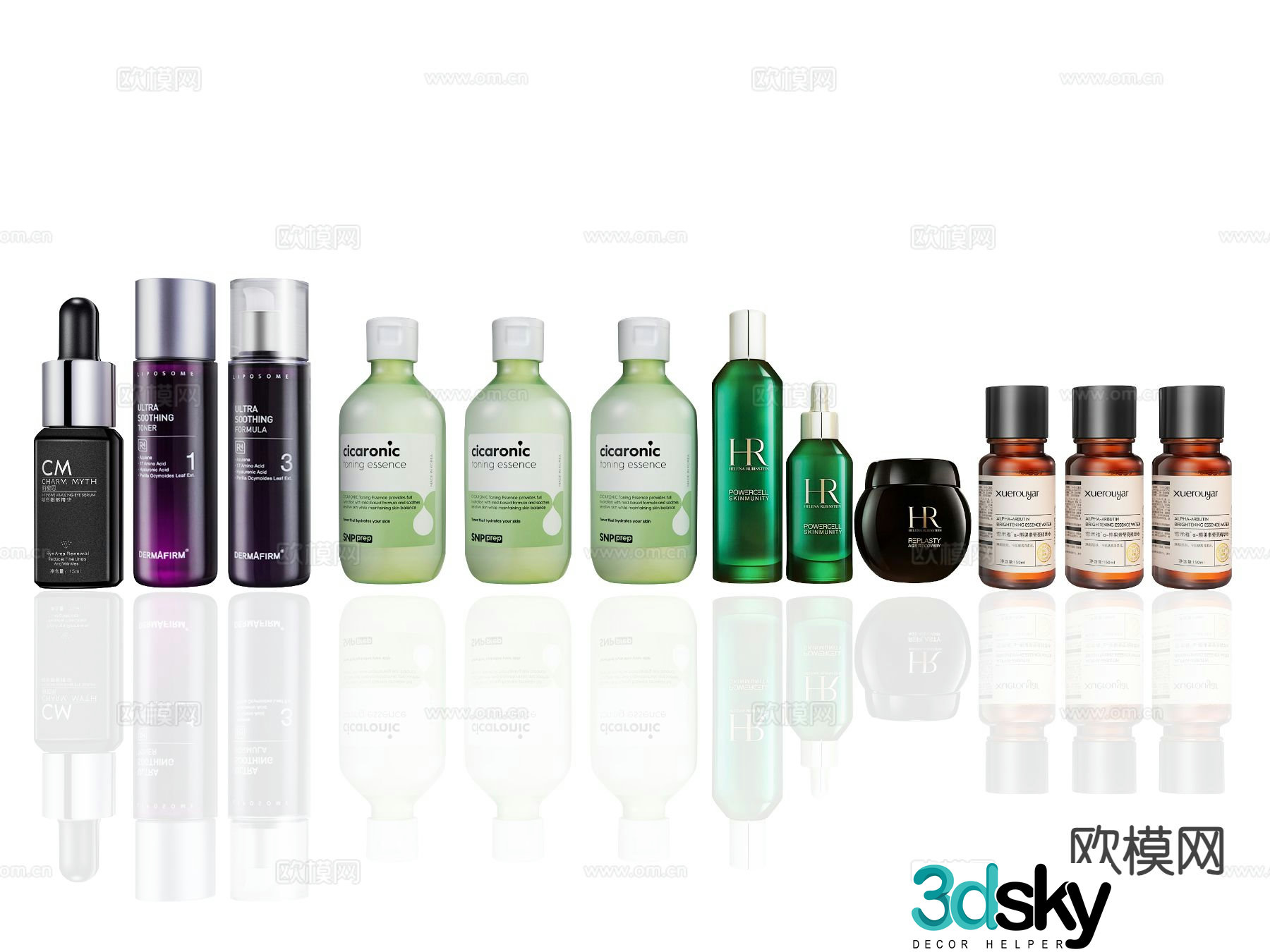 Cosmetics skin care products body lotion toiletries 3d model