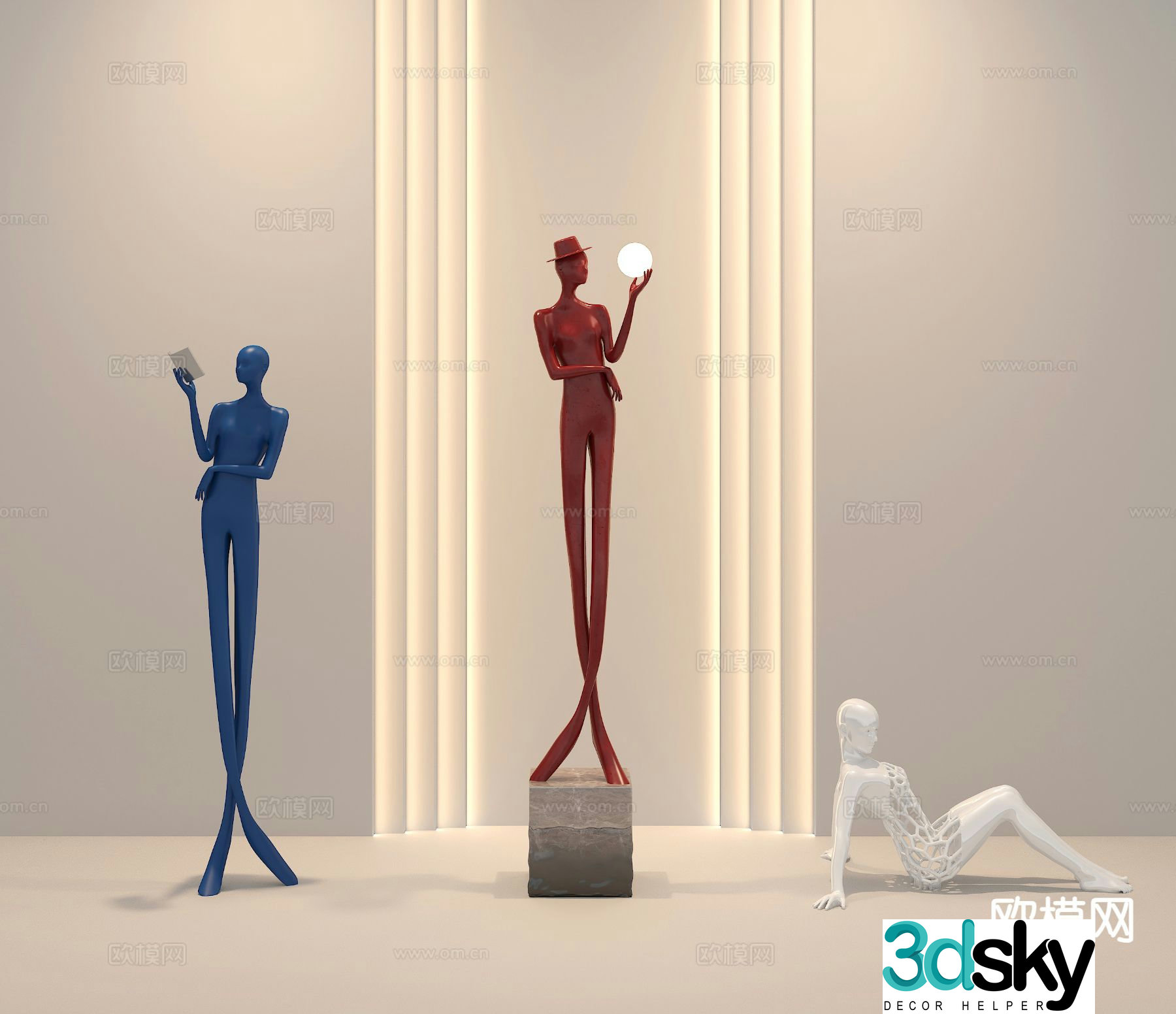 Indoor art installation sculpture ornaments figure sculpture 3d model