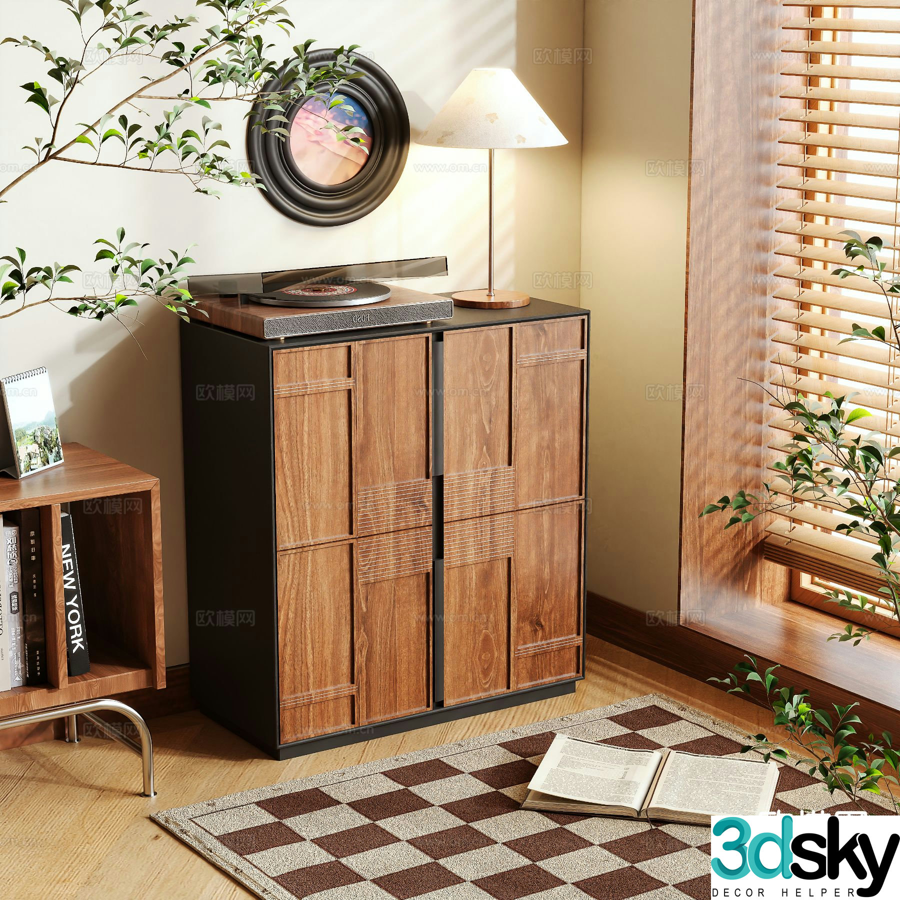 Medieval style shoe cabinet 3D model