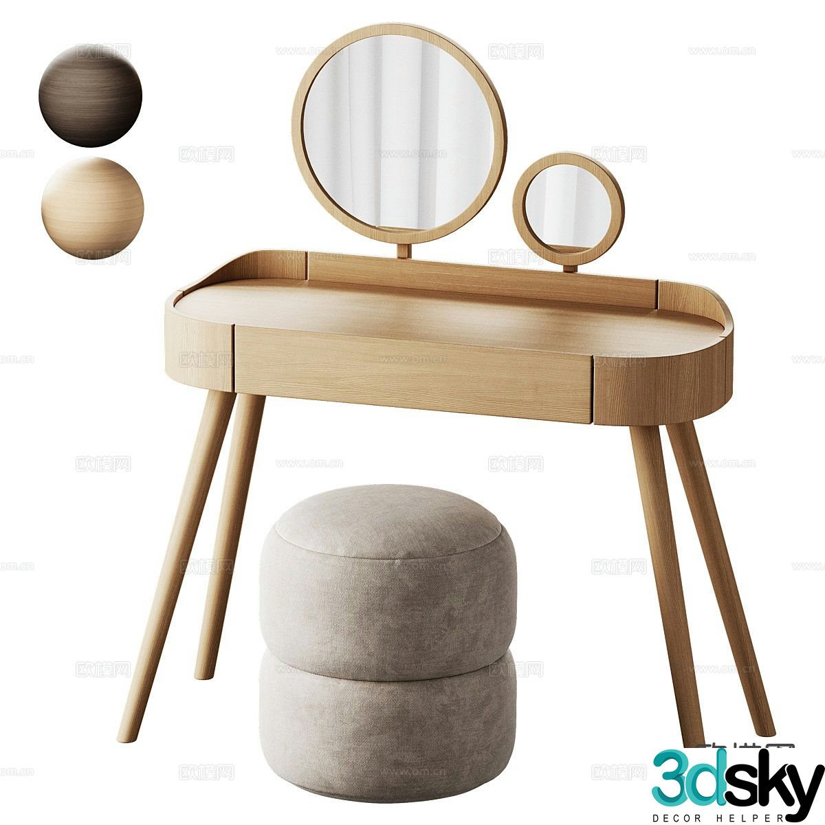 Nordic dressing table dressing table 3d model