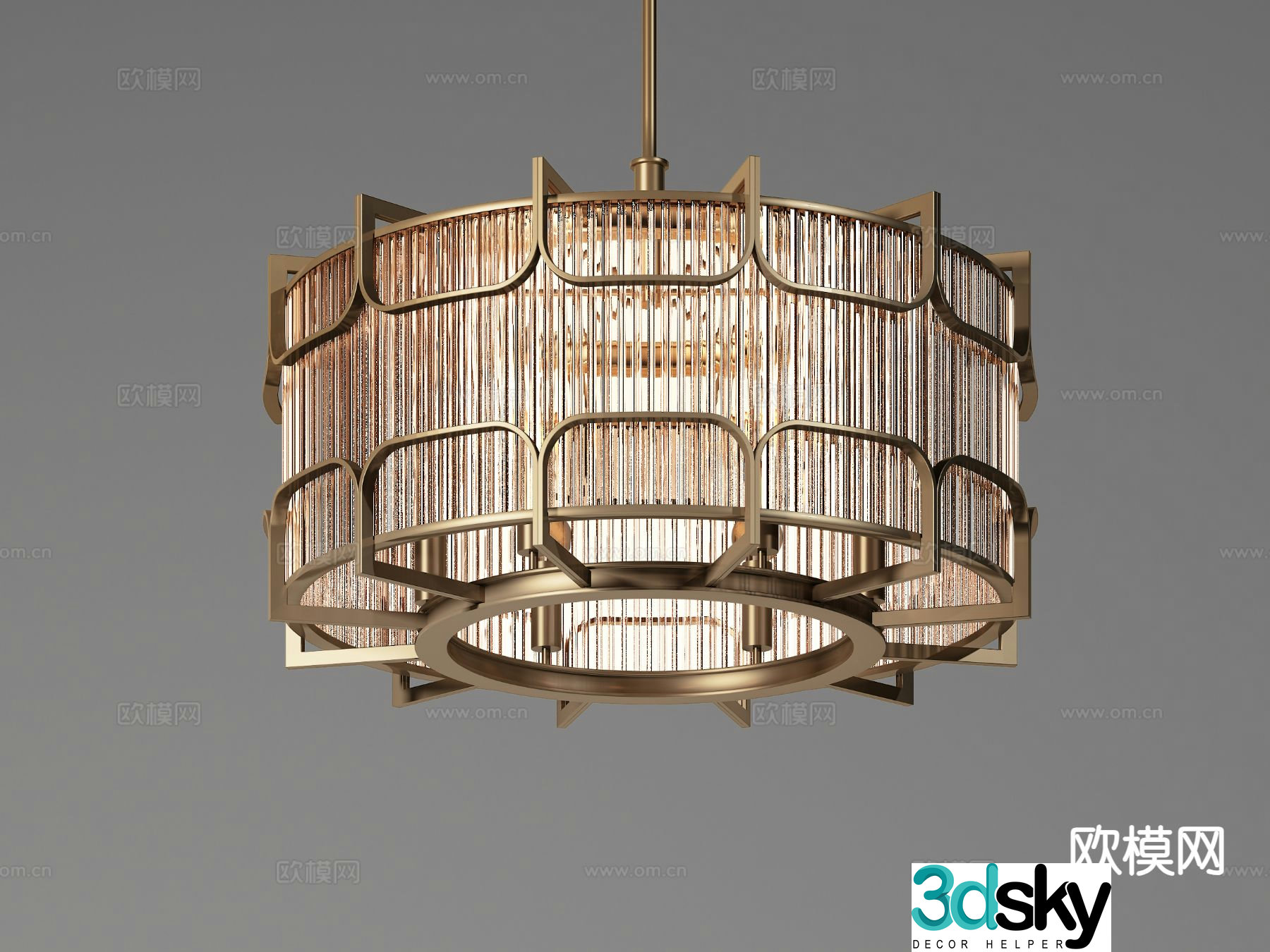 Light luxury chandelier restaurant chandelier 3d model