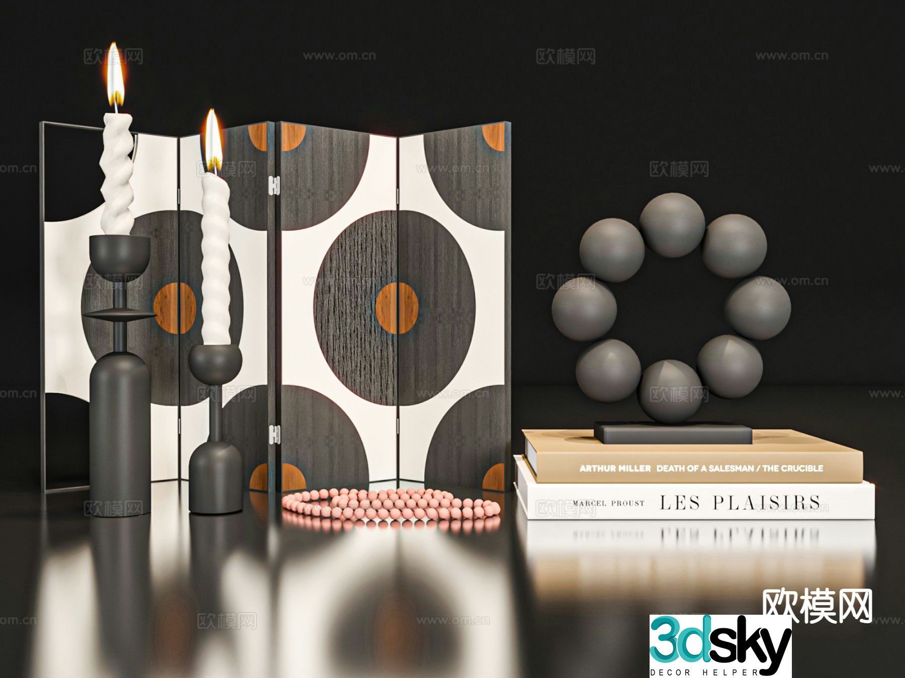 French retro jewelry ornaments furnishings 3d model