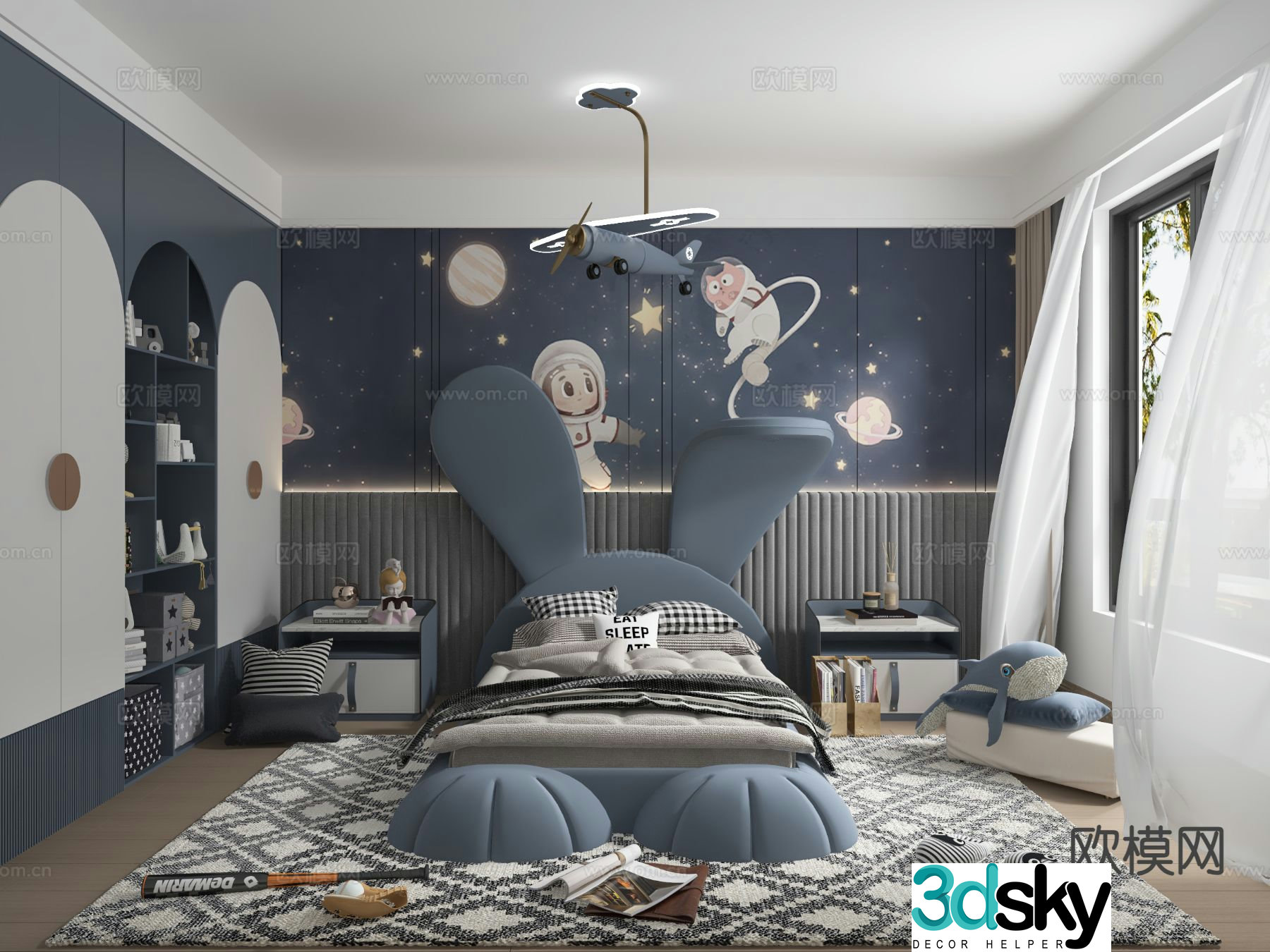 Modern children’s room boy’s room 3d model