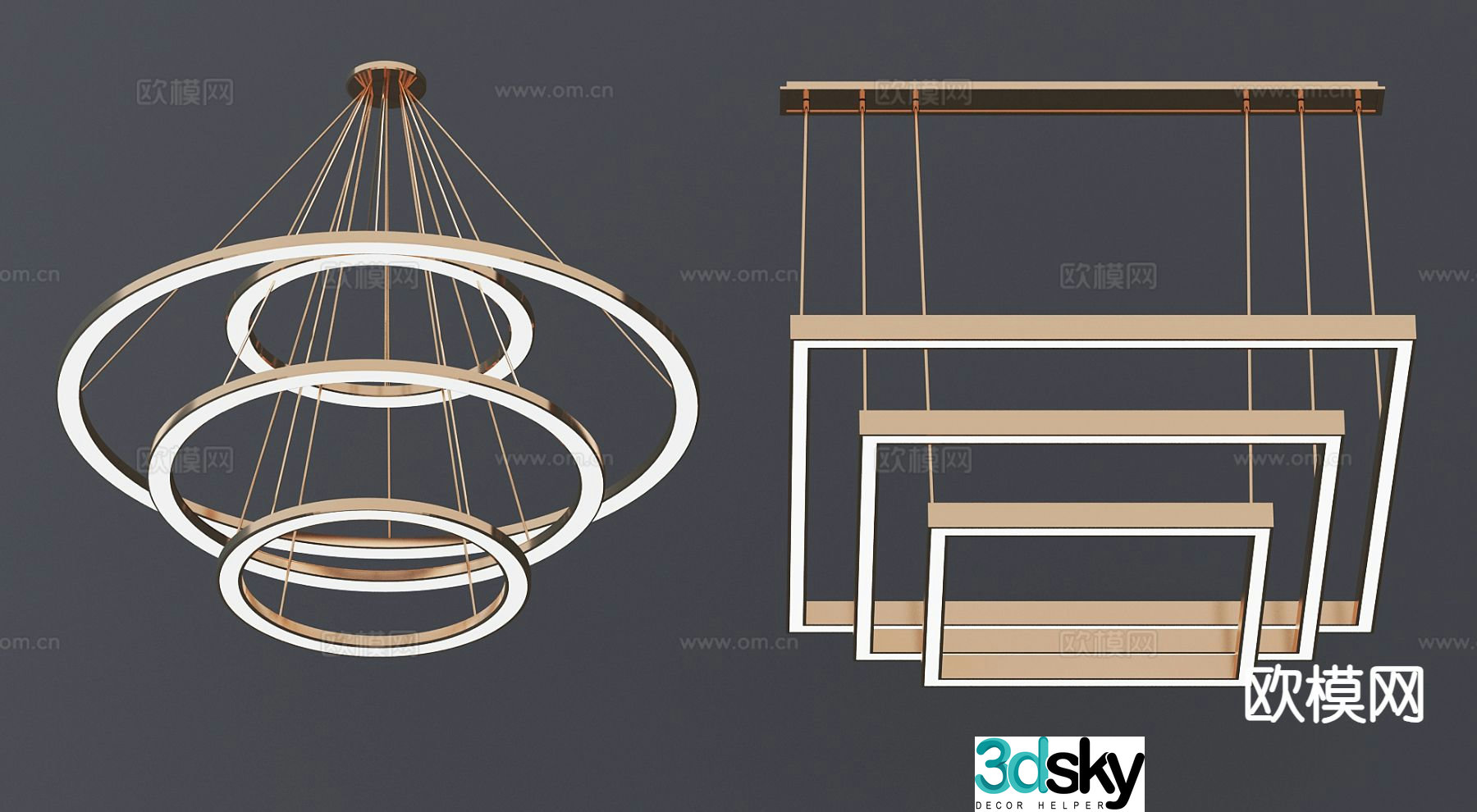 Light luxury chandelier art chandelier 3d model